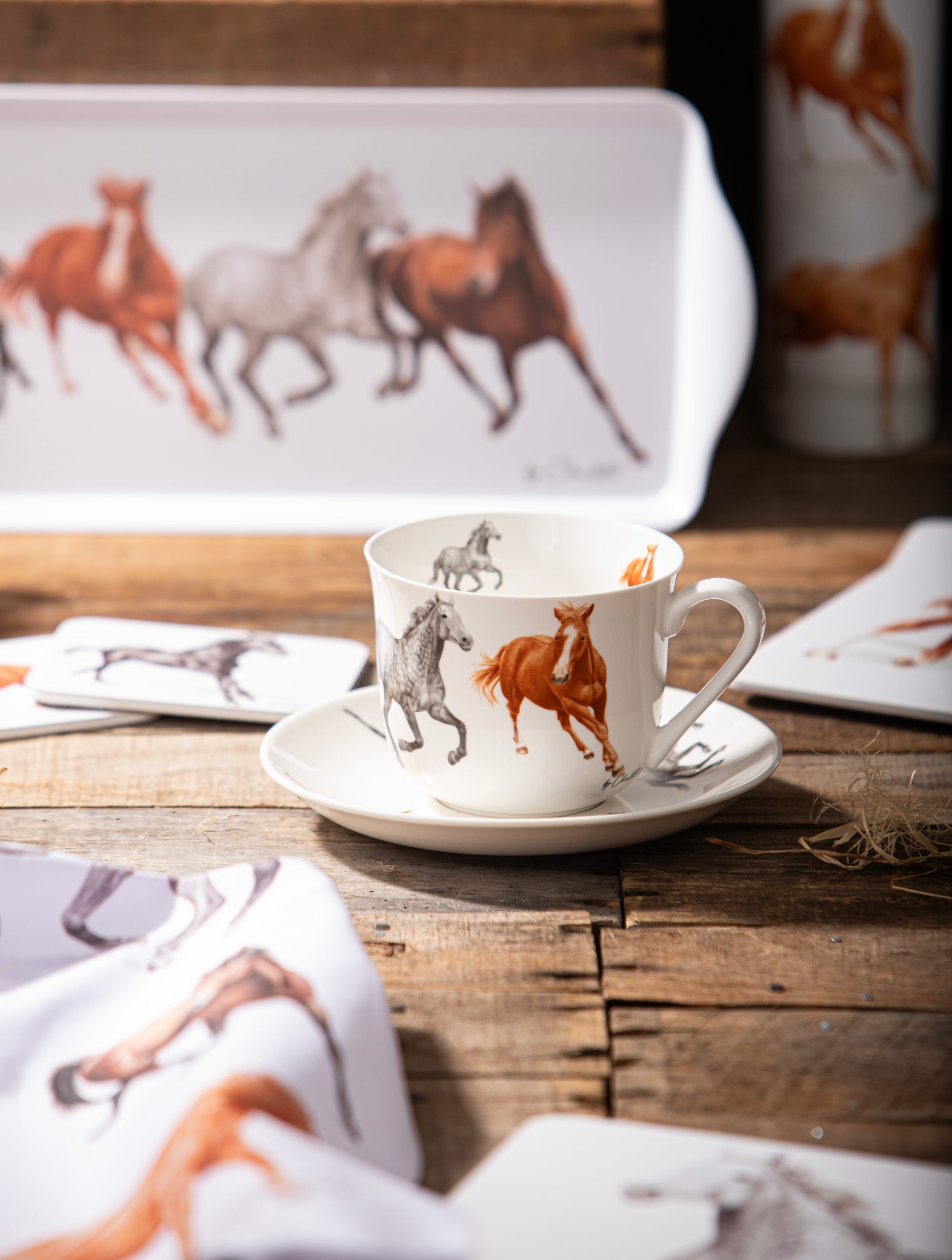 Ashdene Horses By Charlotte Cup & Saucer