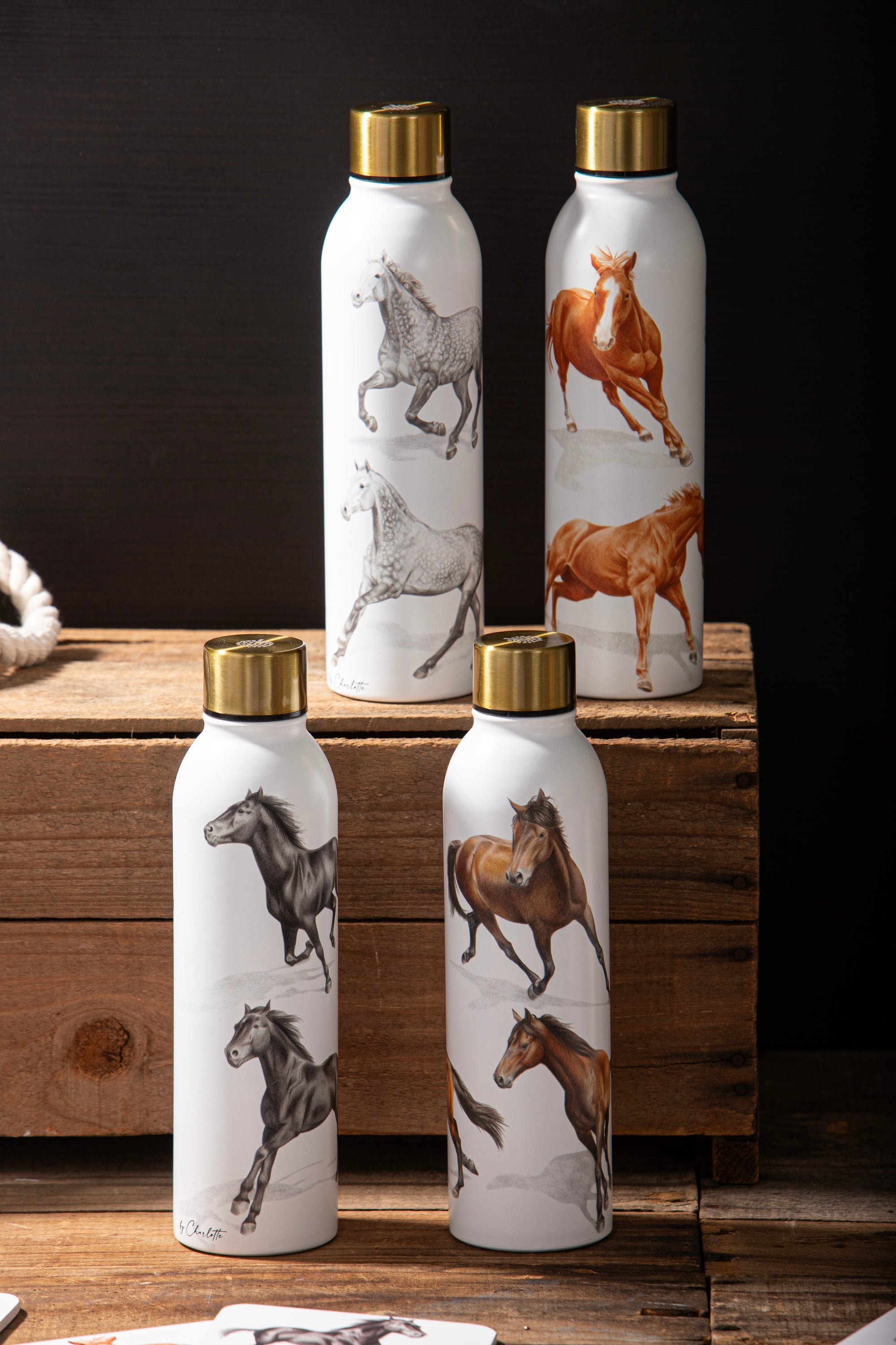 Ashdene Horses By Charlotte Chestnut Drink Bottle