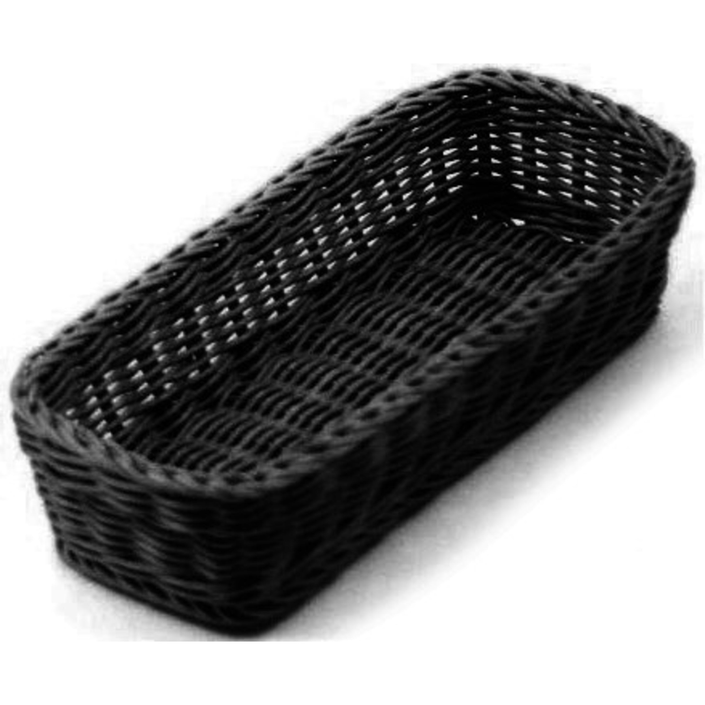 Icon Chef Round Weave Rectangle Cutlery Holder 28x12x7cm - Black (M)