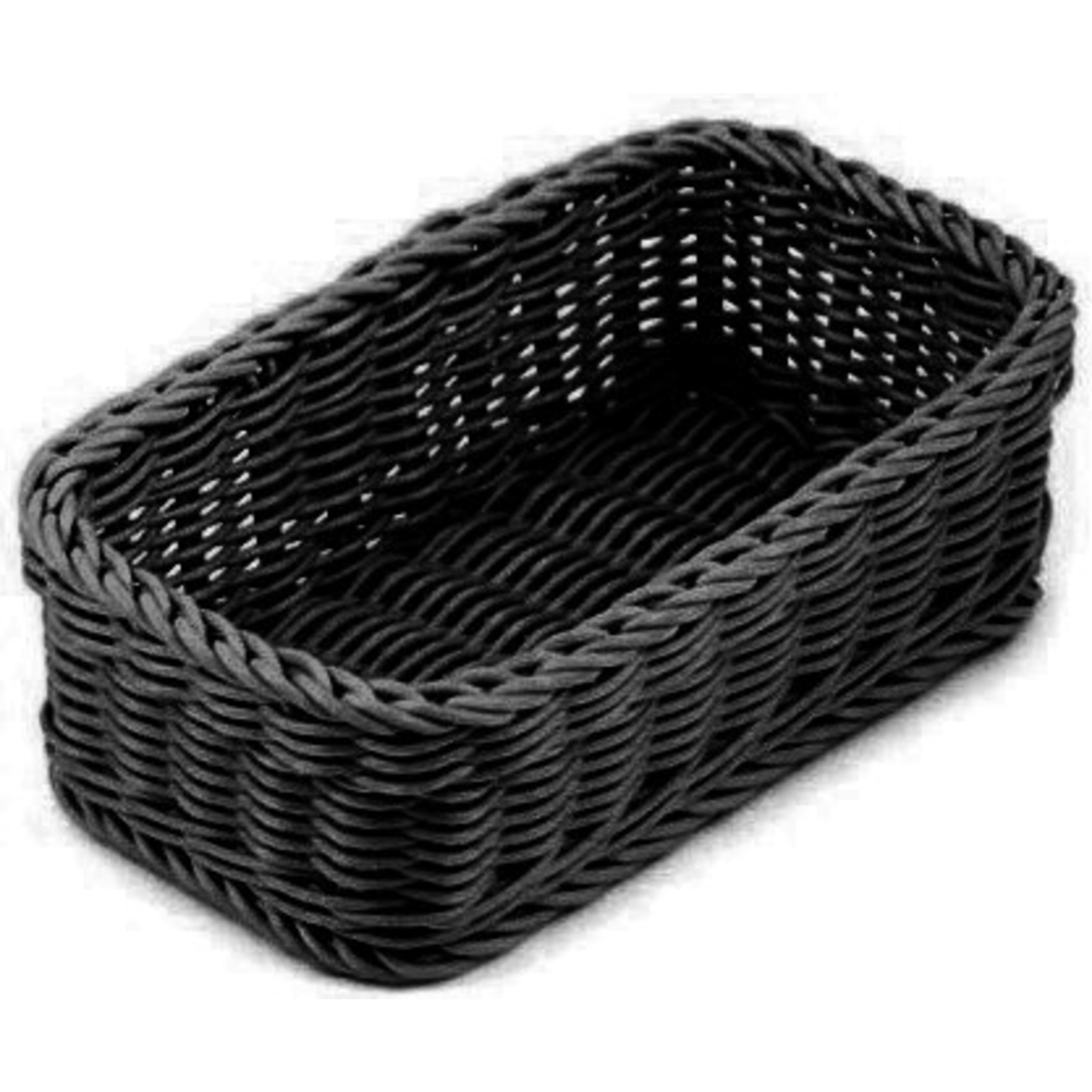 Icon Chef Round Weave Rectangular Basket 24x14x8cm - Black