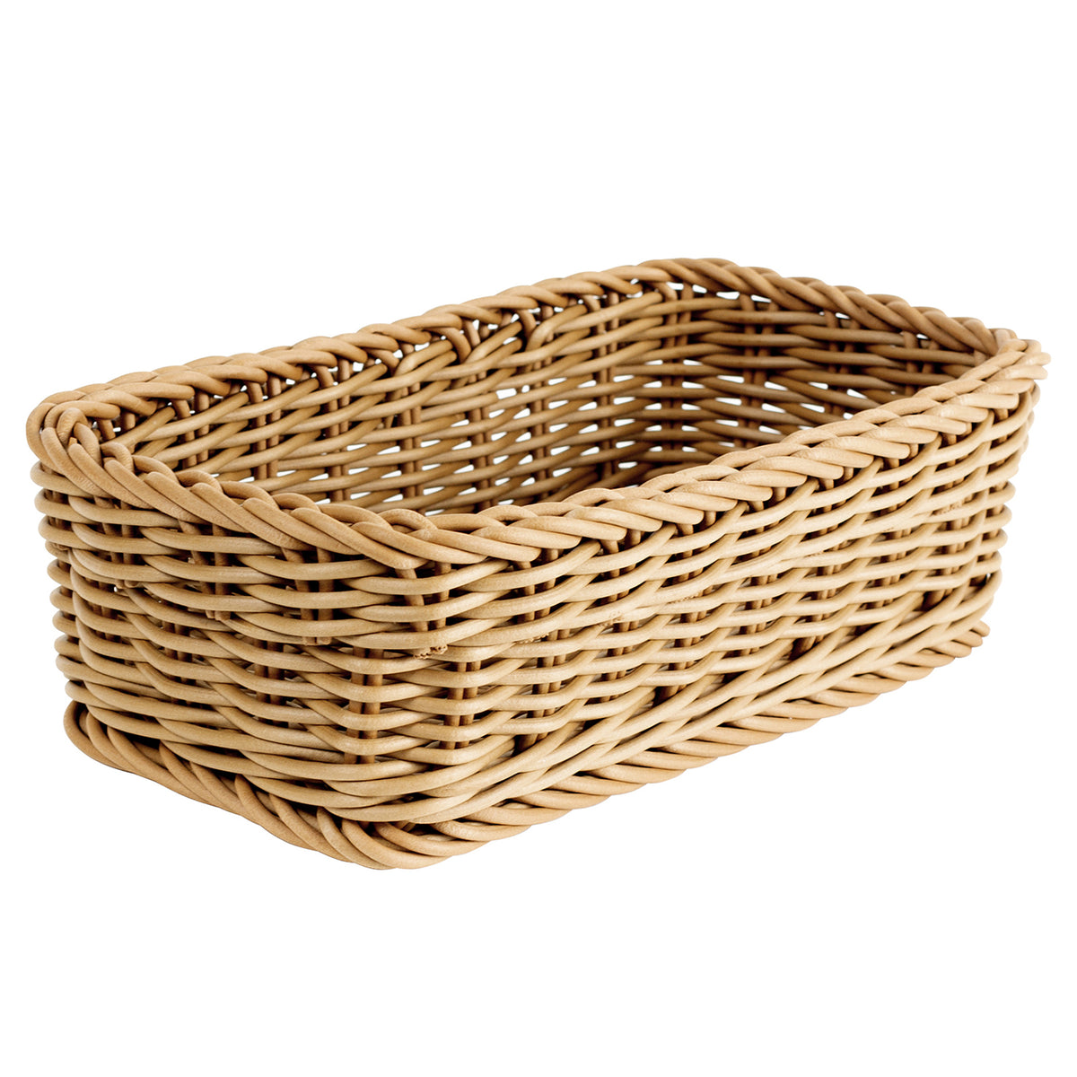 Icon Chef Round Weave Rectangular Basket 24x14x8cm - Khaki