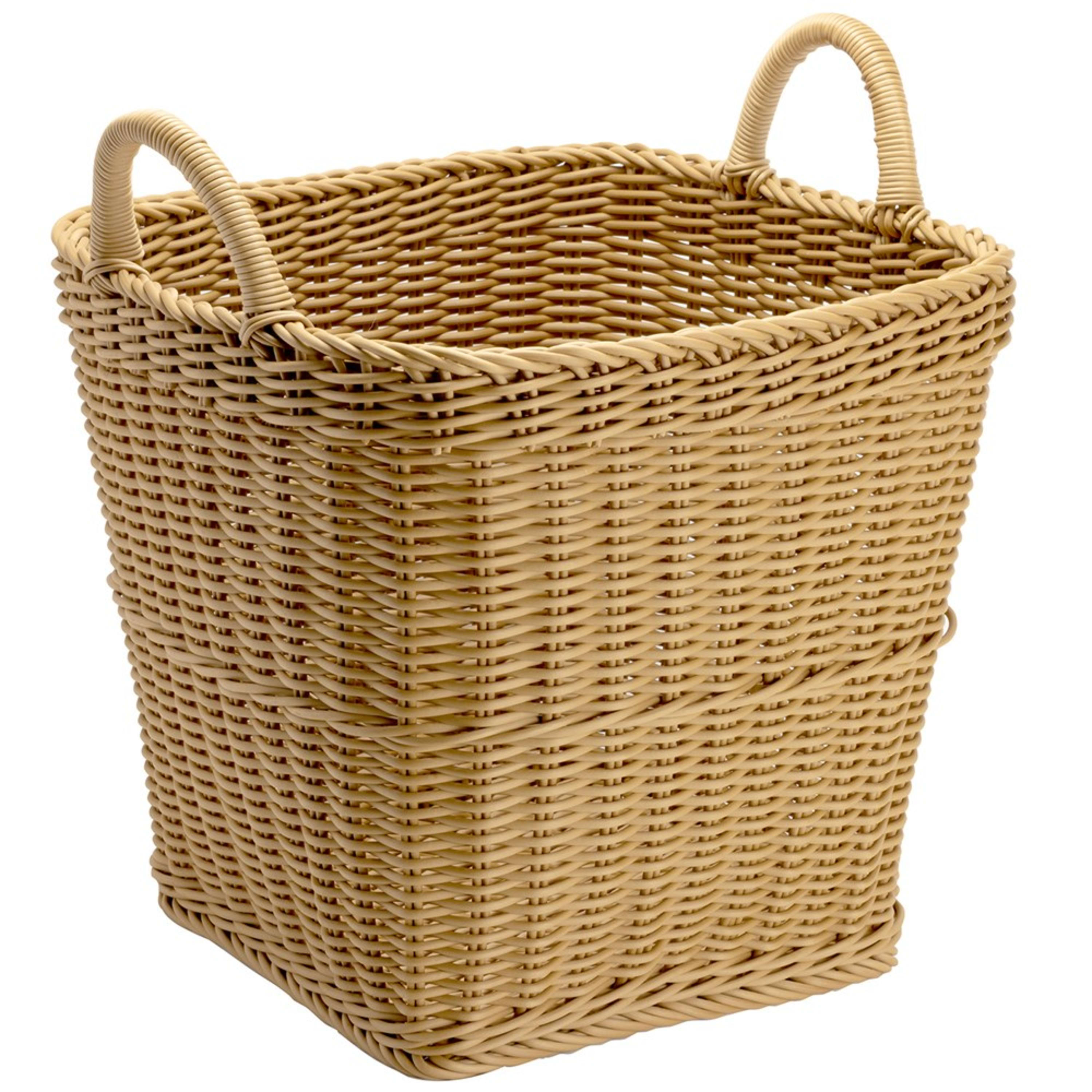 Icon Chef Round Weave Square Laundry Basket with Handles 38x38x36cm