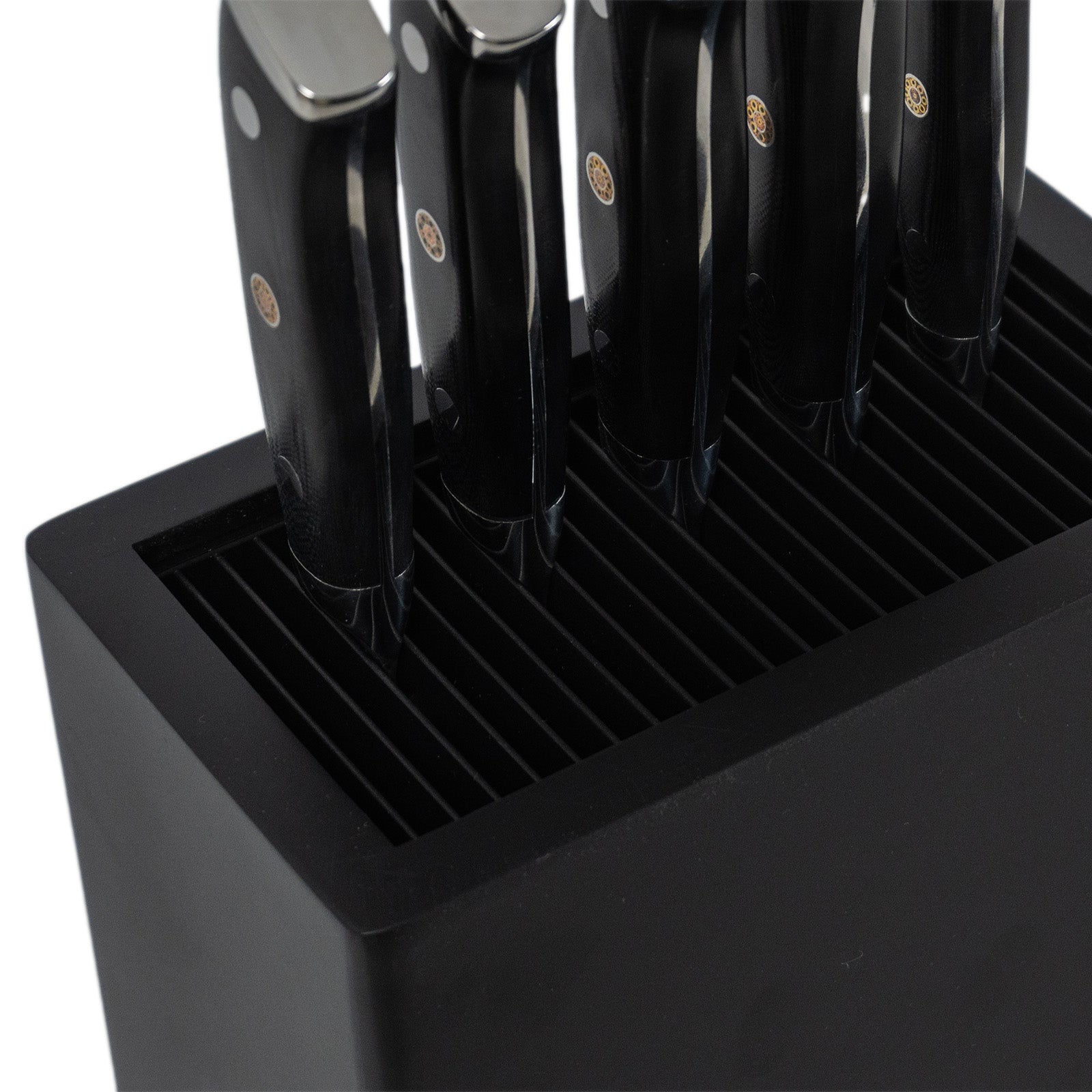 Icon Chef Universal Knife Block - Rectangle - Black