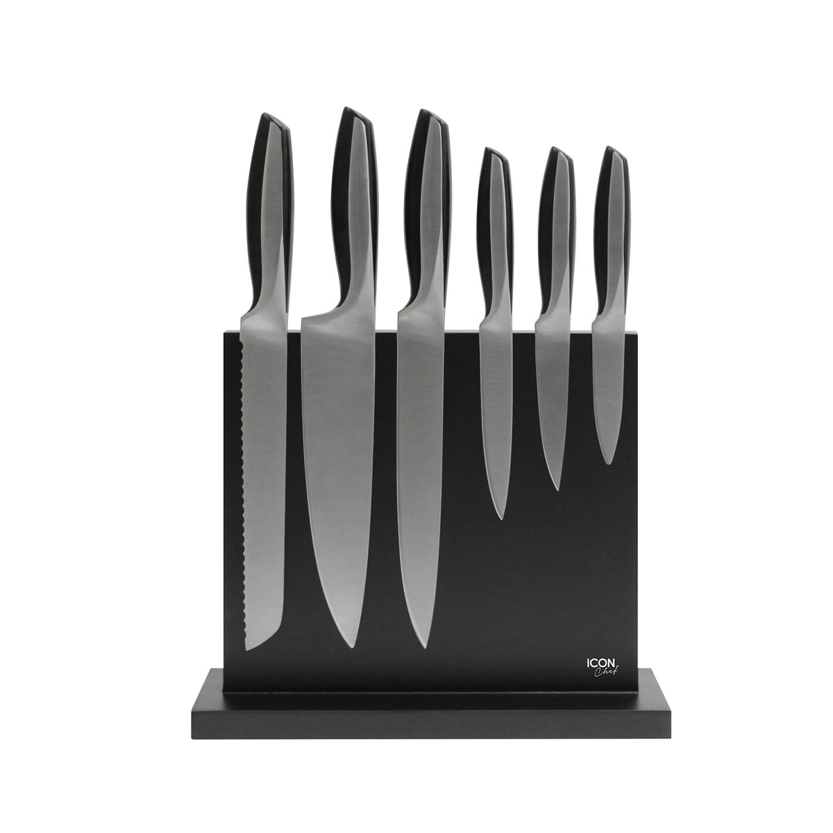 Icon Chef Magnetic Knife Block Duo - Black