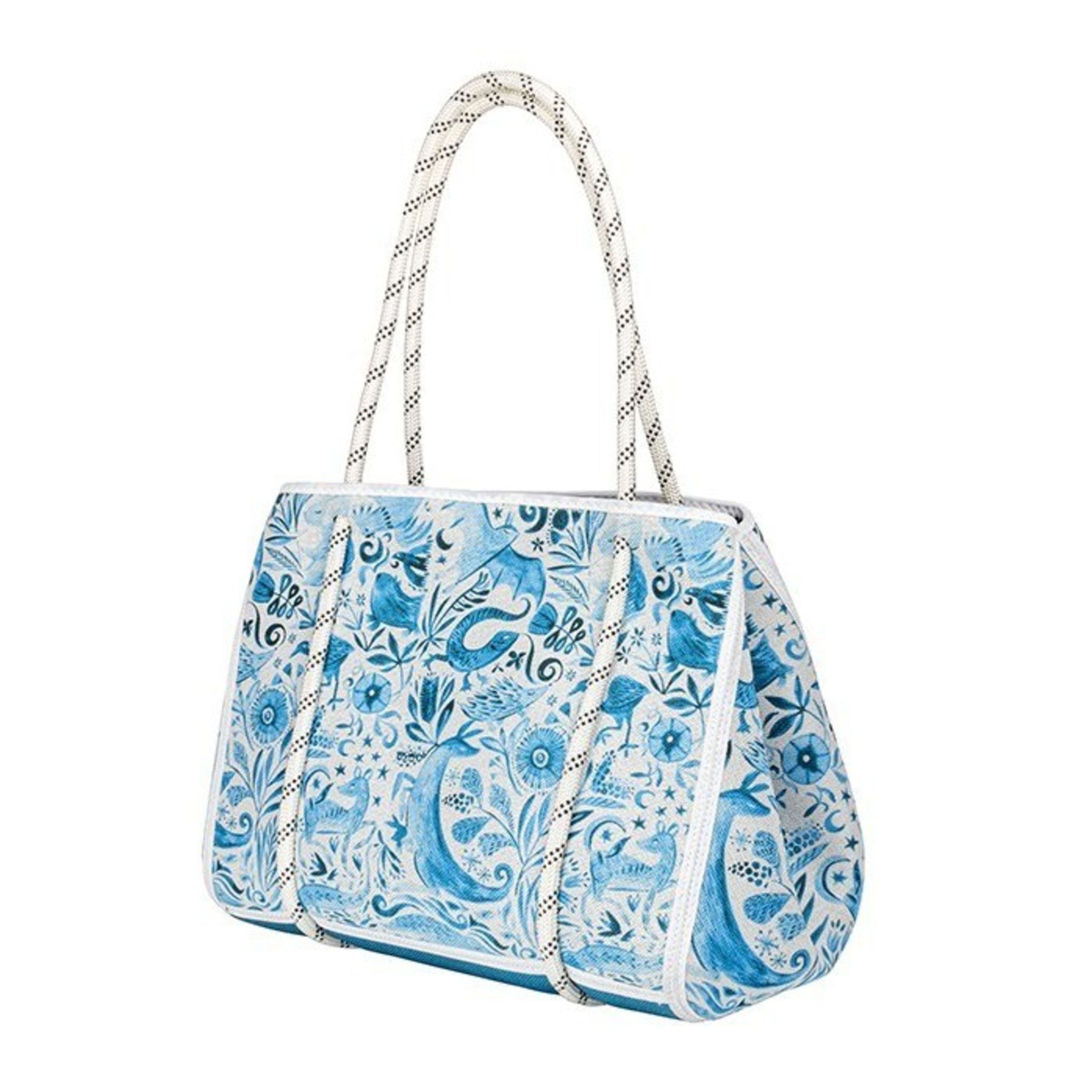 Icon Chef Tori Stowe Market Tote with Utility Bag - Blue Scatter