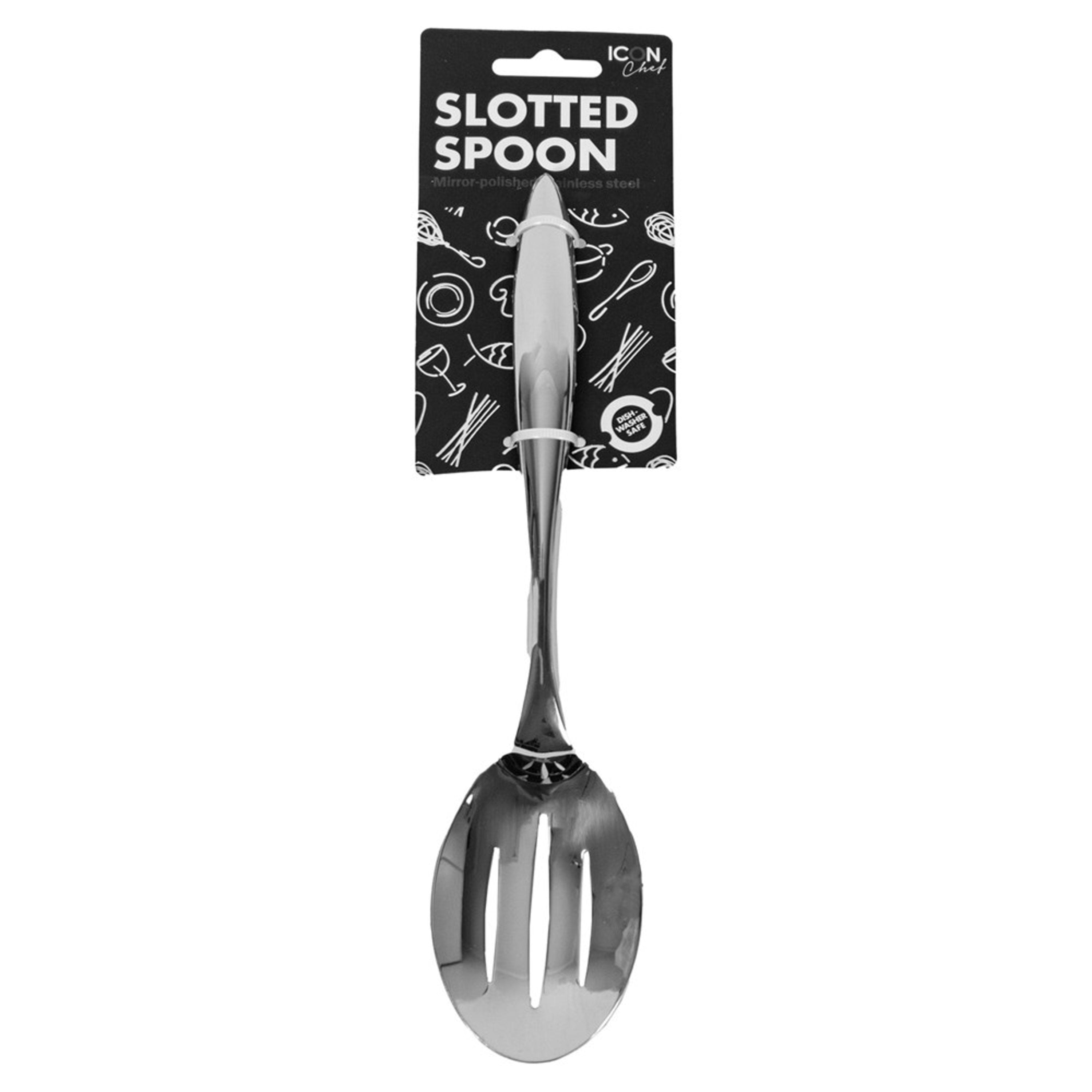 Icon Chef Stainless Steel Serving Slotted Spoon 25.5cm