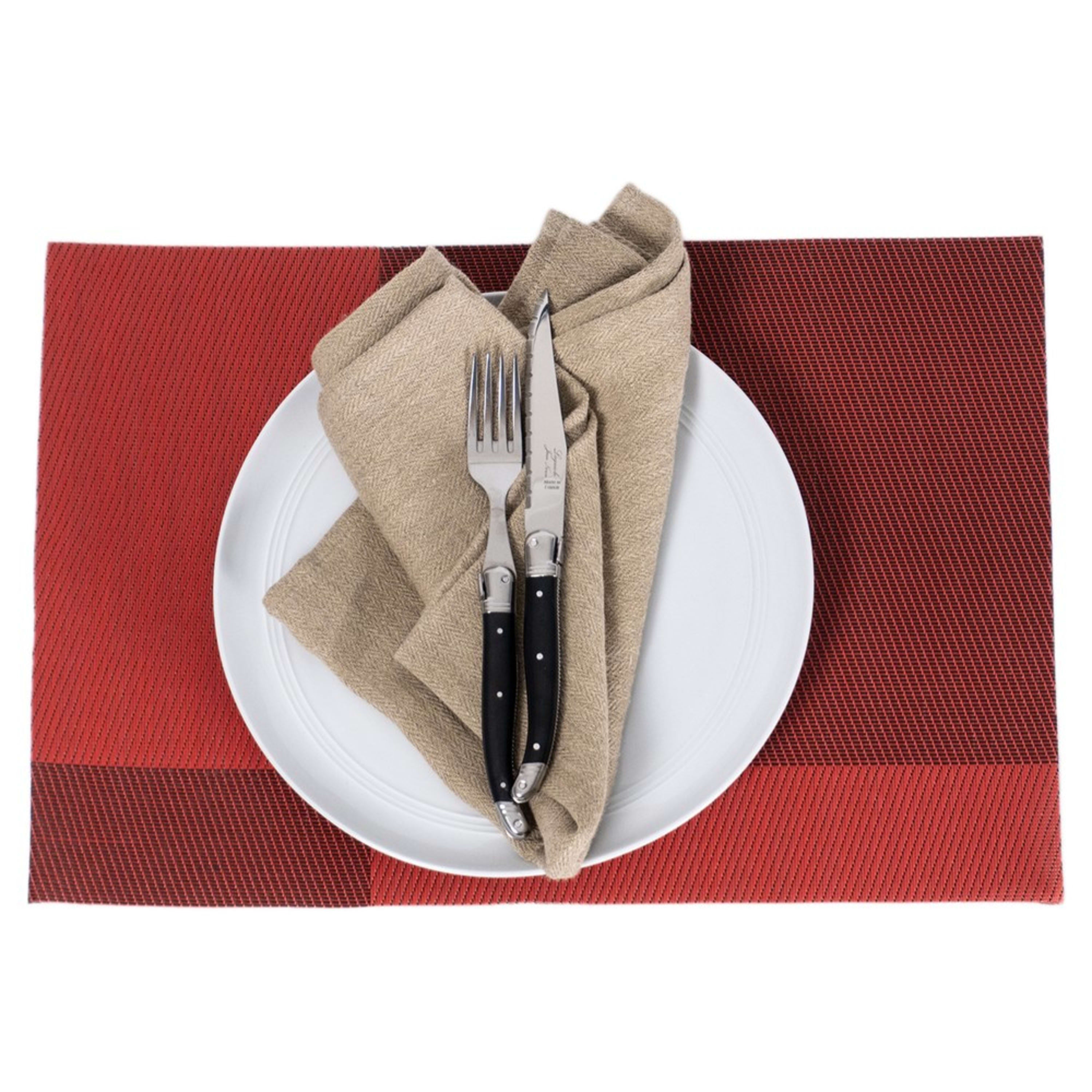 Icon Chef 6 Piece Table Placemat Set - Classic Red