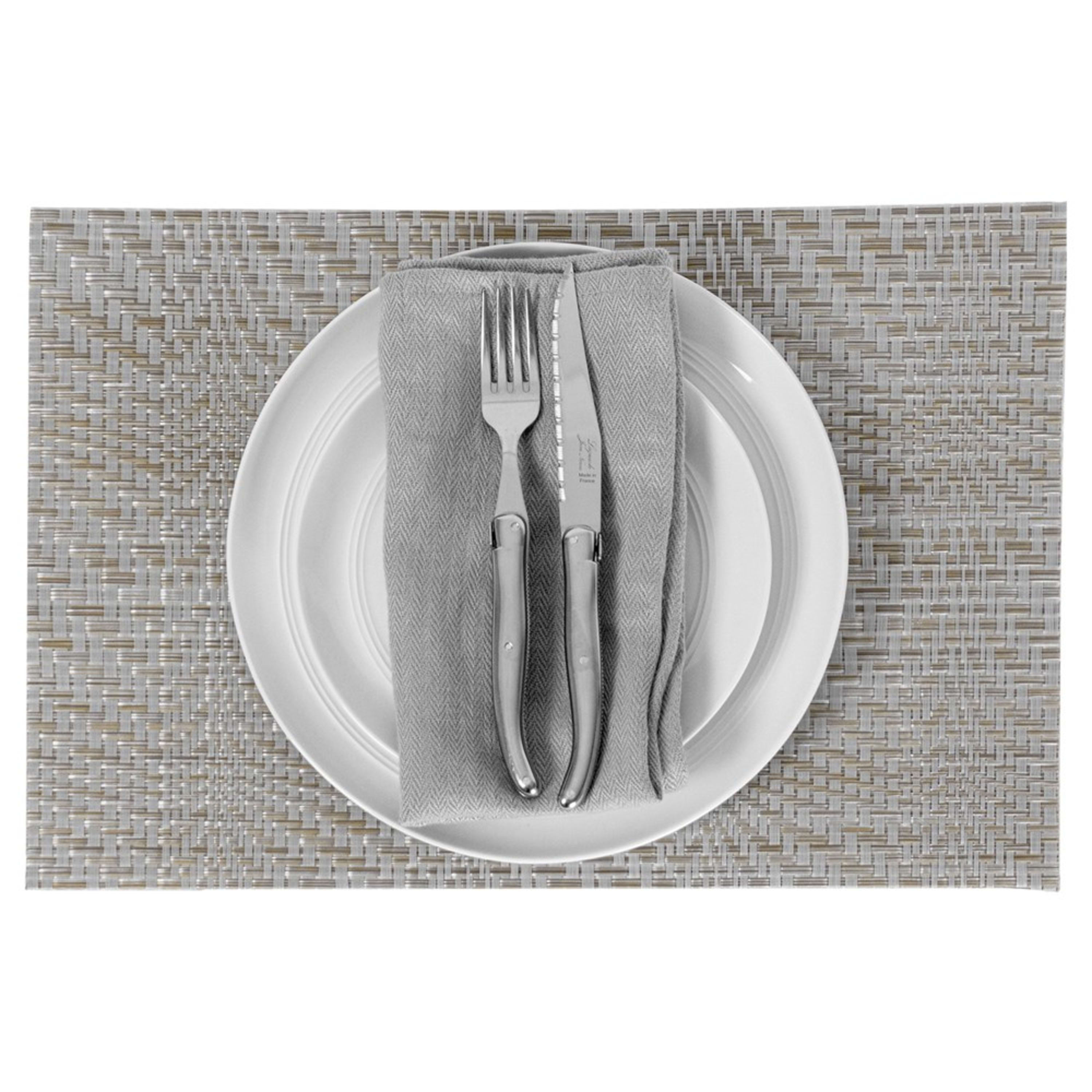 Icon Chef 6 Piece Table Placemat Set - Classic Silver