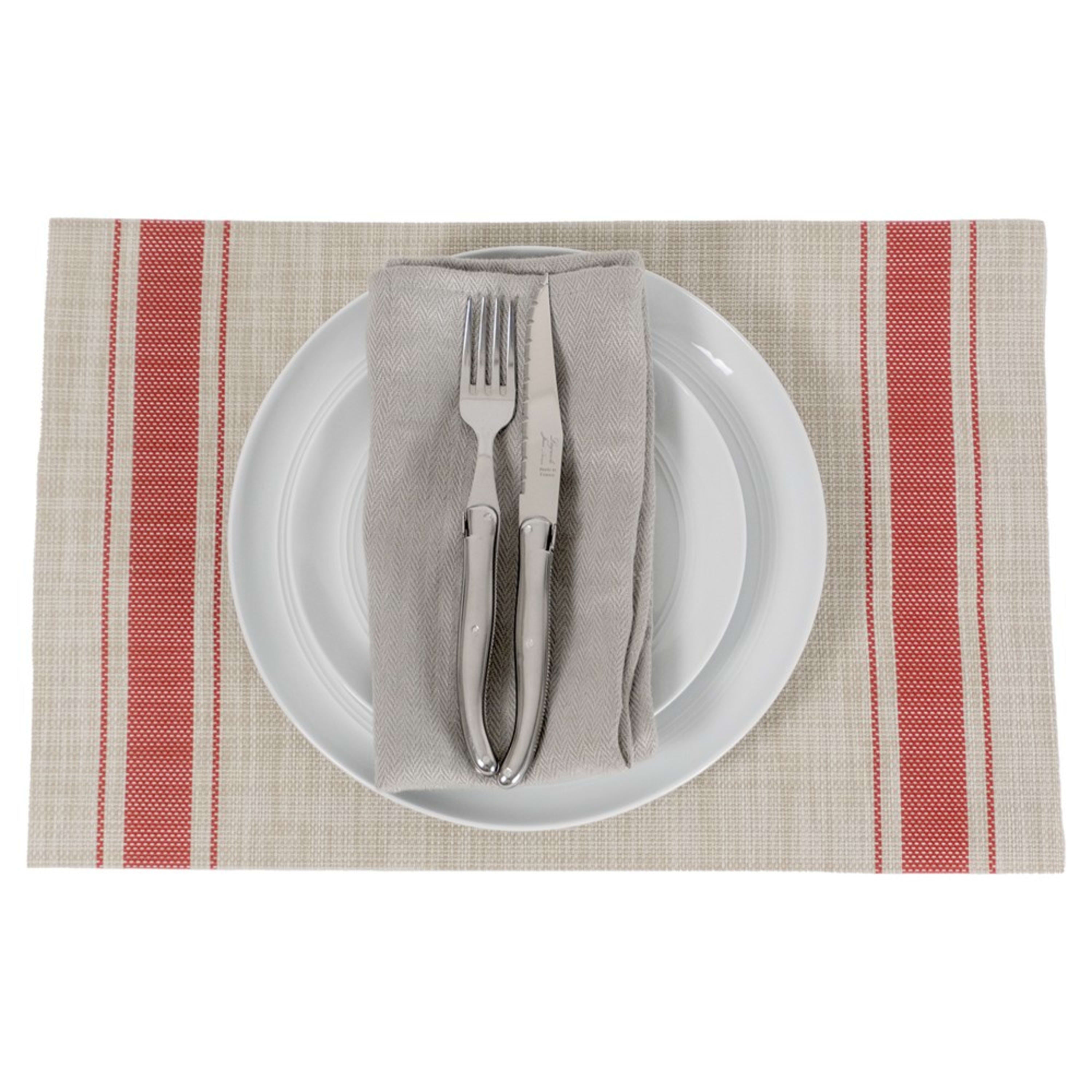 Icon Chef 6 Piece Table Placemat Set - French Red