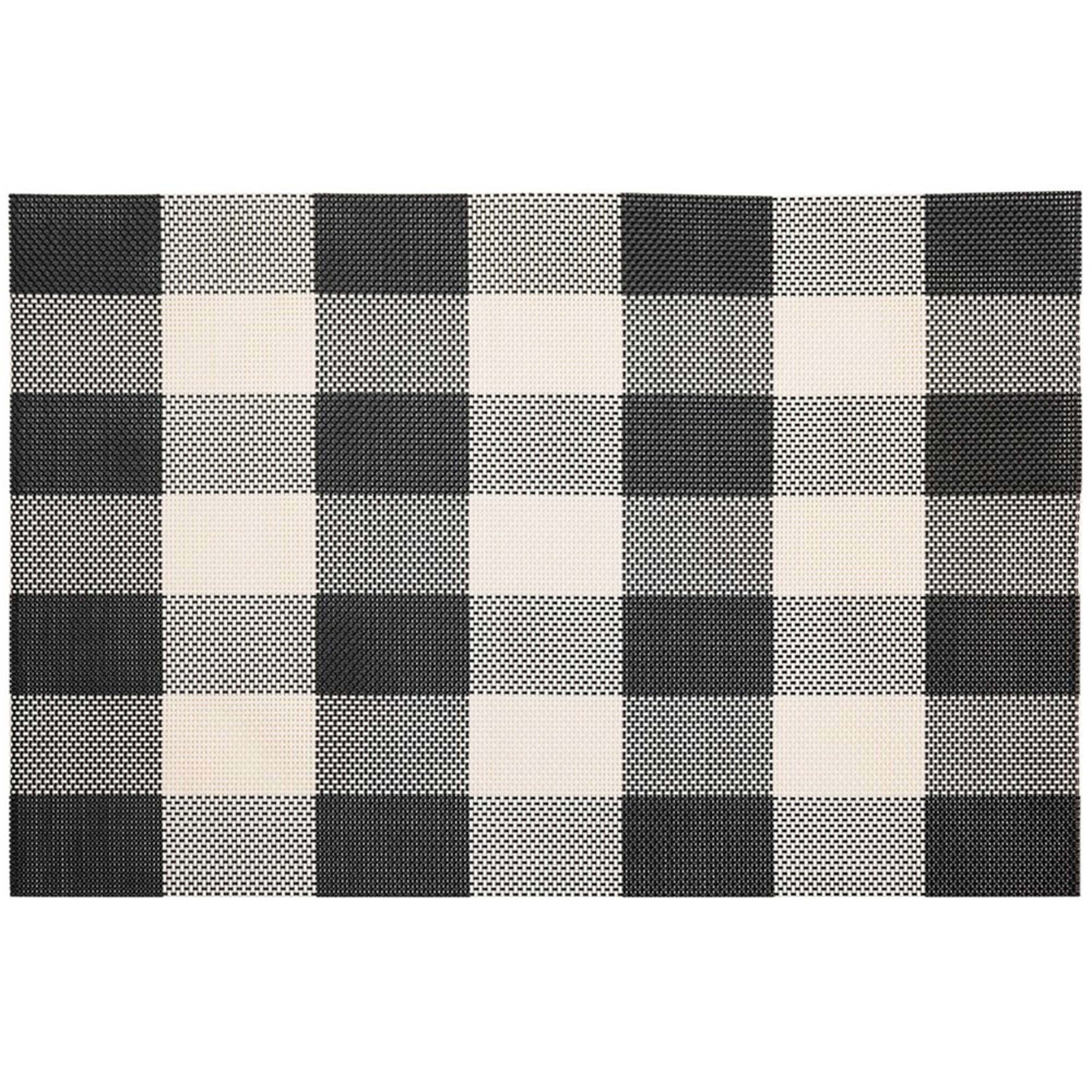 Icon Chef 6 Piece Table Placemat Set - Black Gingham