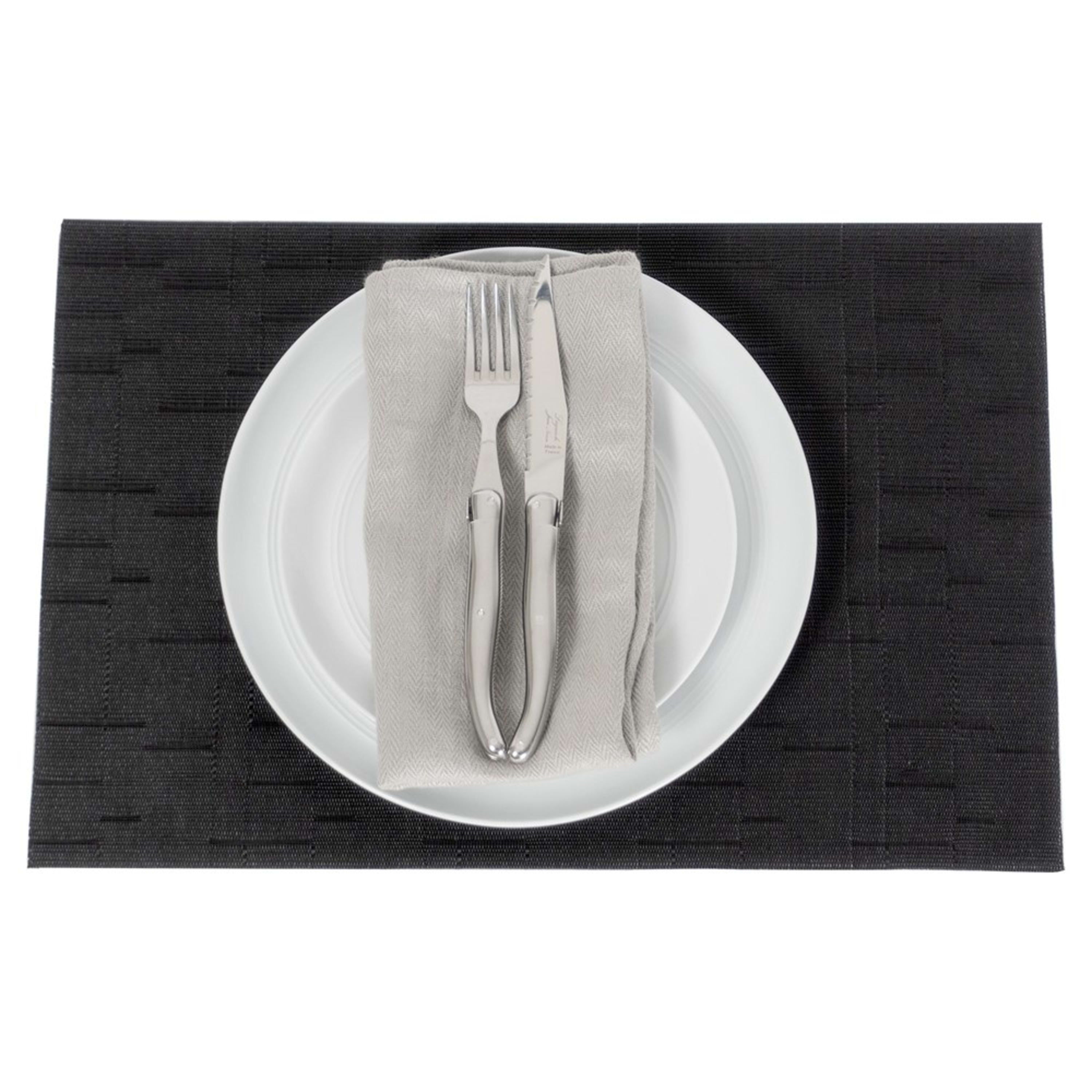 Icon Chef 6 Piece Table Placemat Set - Black Bamboo (Black Luxe)