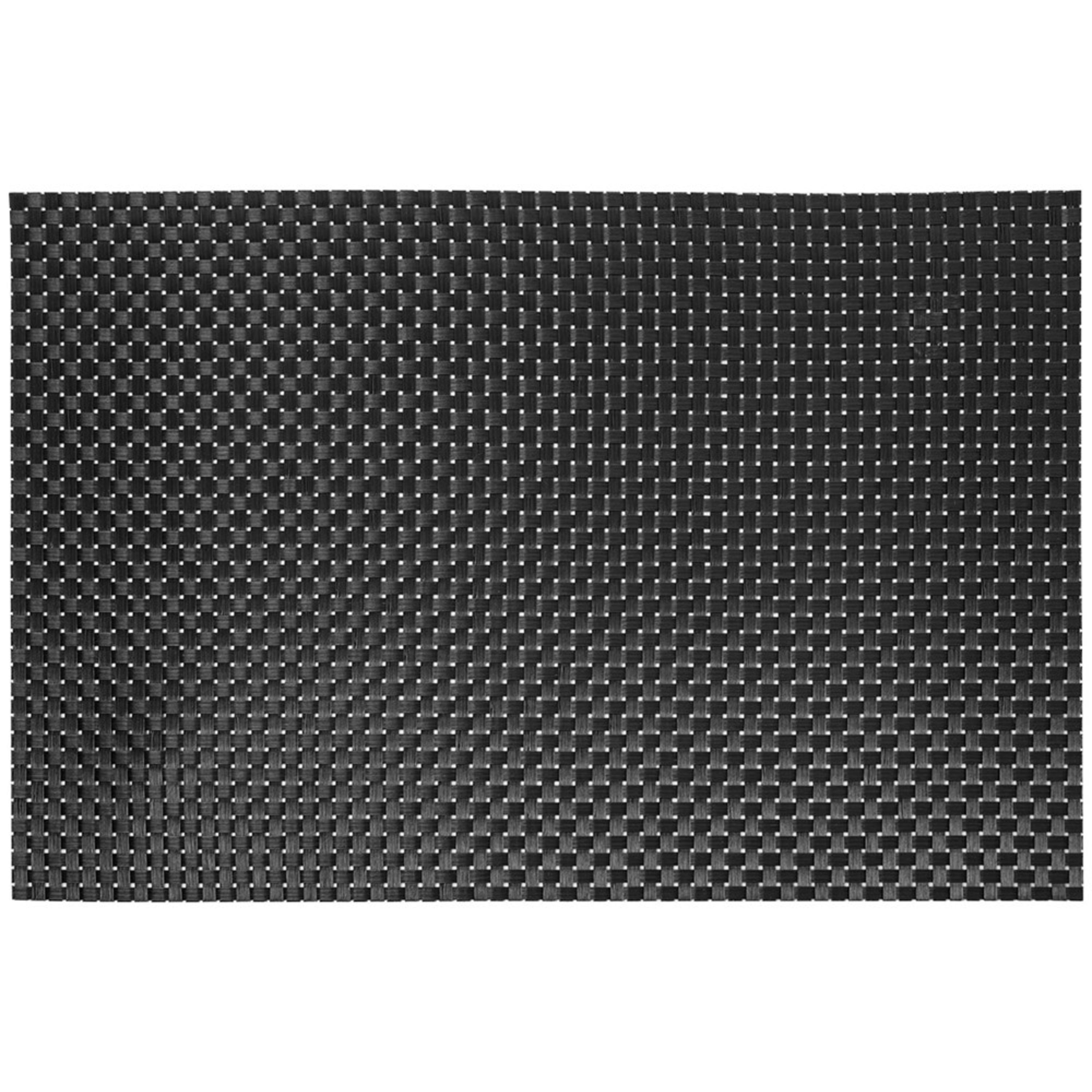 Icon Chef 6 Piece Table Placemat Set - Black Basketweave