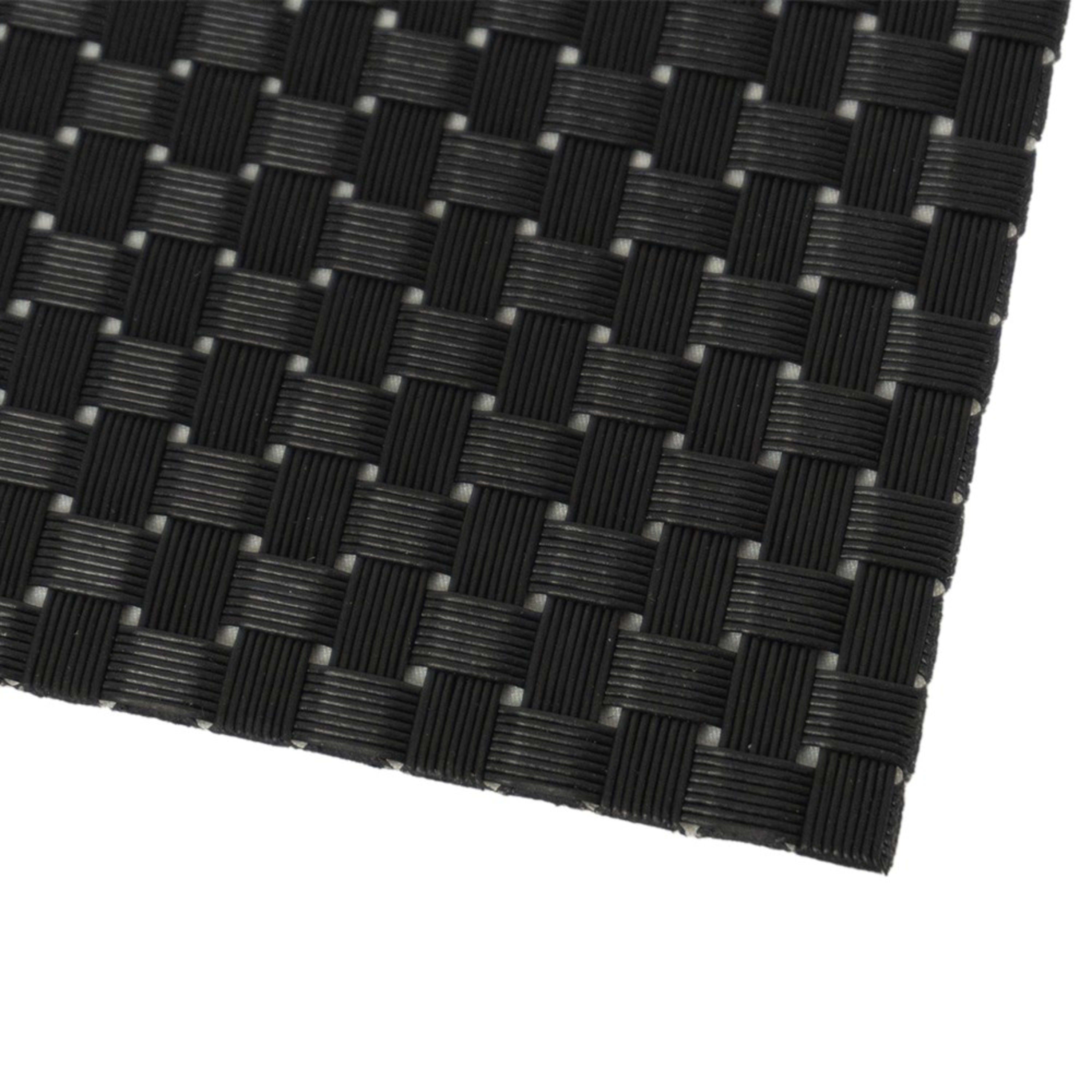 Icon Chef 6 Piece Table Placemat Set - Black Basketweave