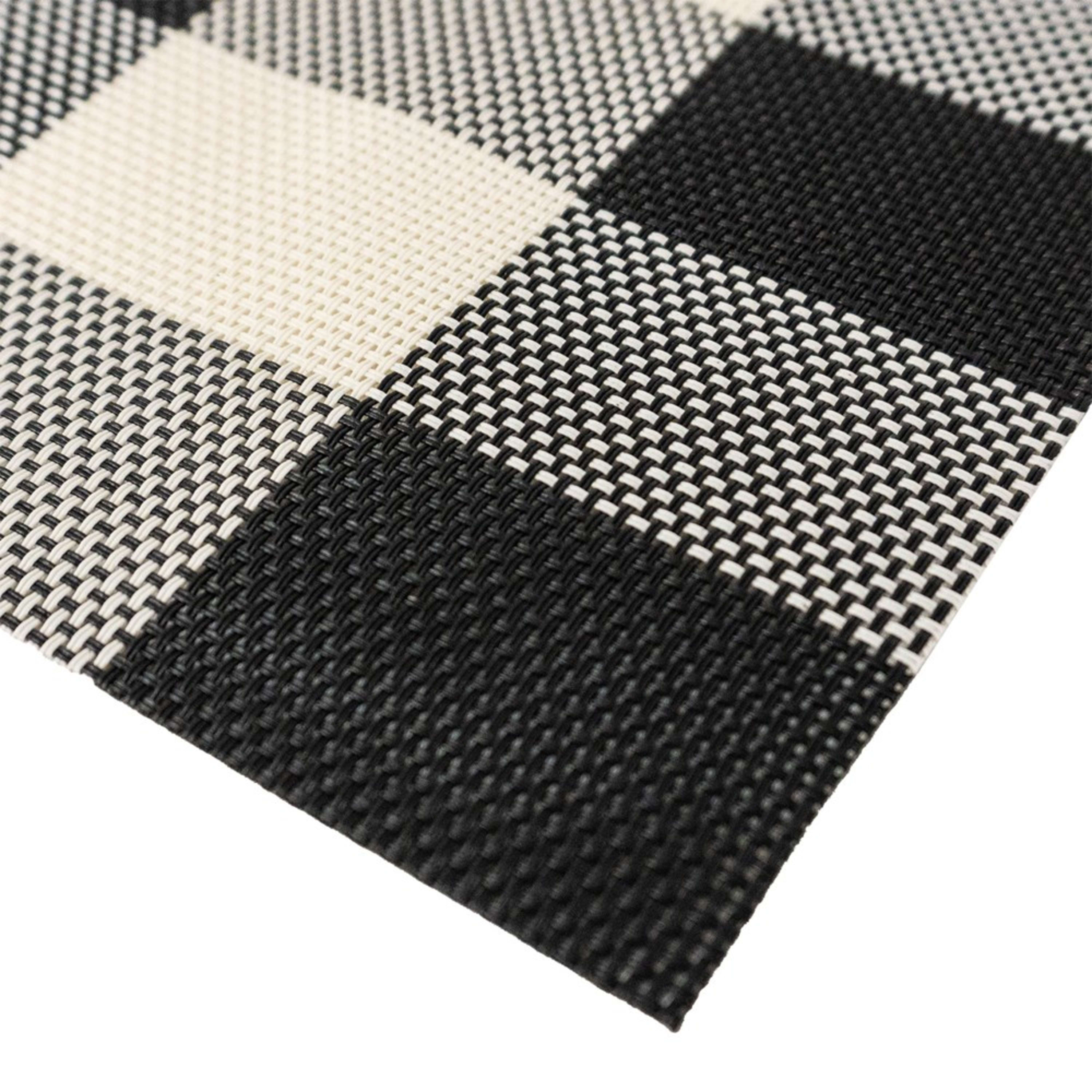 Icon Chef 6 Piece Table Placemat Set - Black Gingham