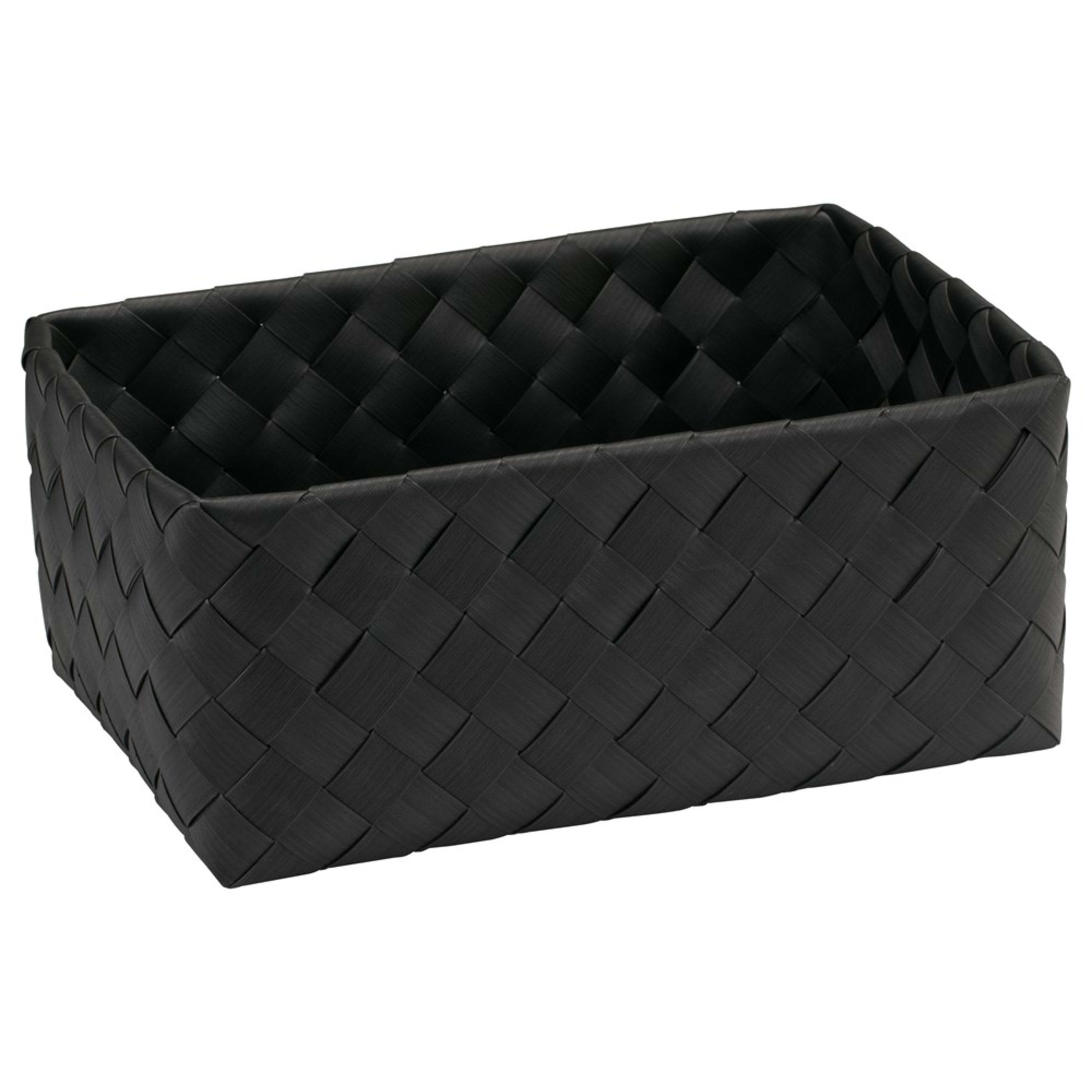 Icon Chef Flat Weave Rectangular Basket 40x27x16cm - Black (L)