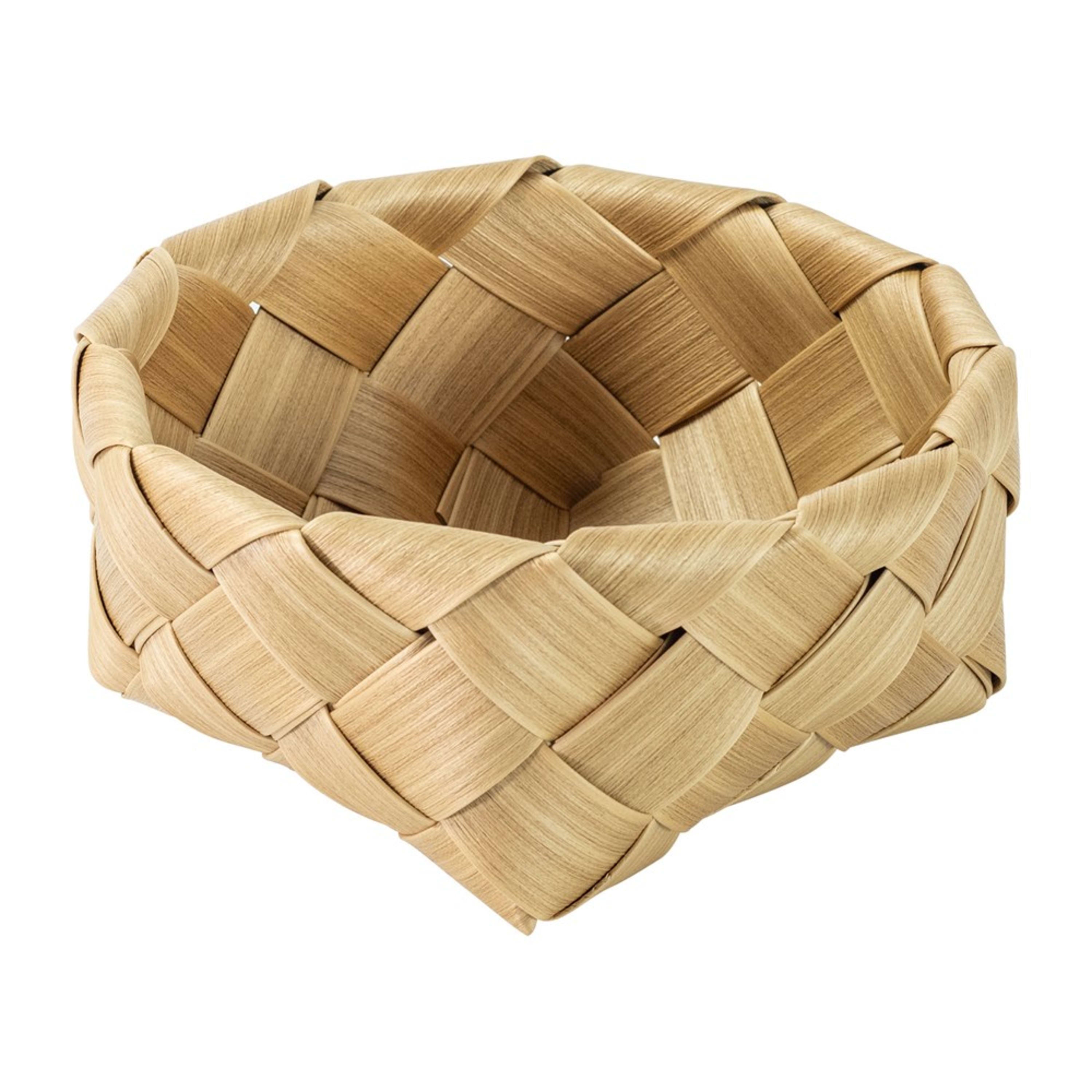 Icon Chef Flat Weave Round Storage Basket 18x9cm - Khaki (S)