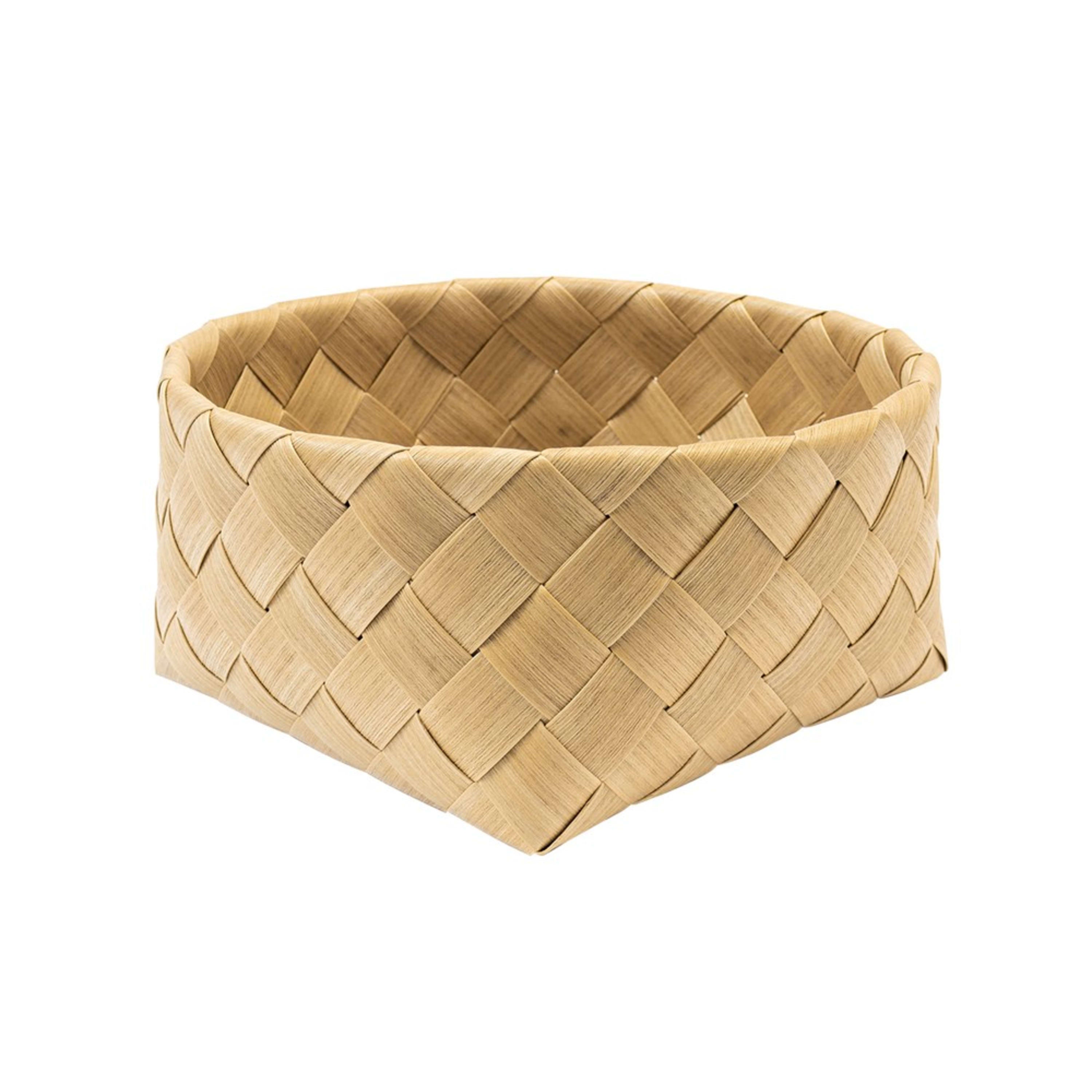 Icon Chef Flat Weave Round Storage Basket 28x12cm - Khaki (L)