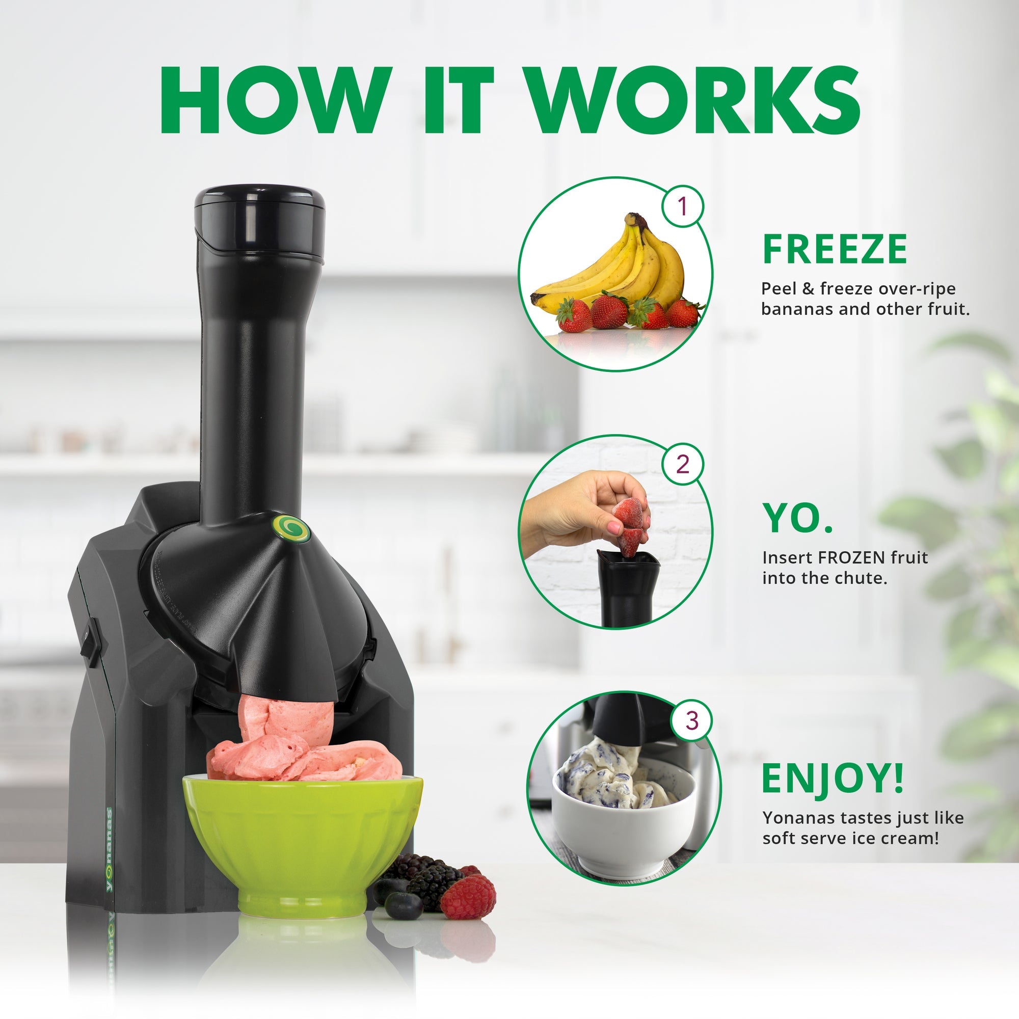 Yonanas Black Frozen Dessert Maker