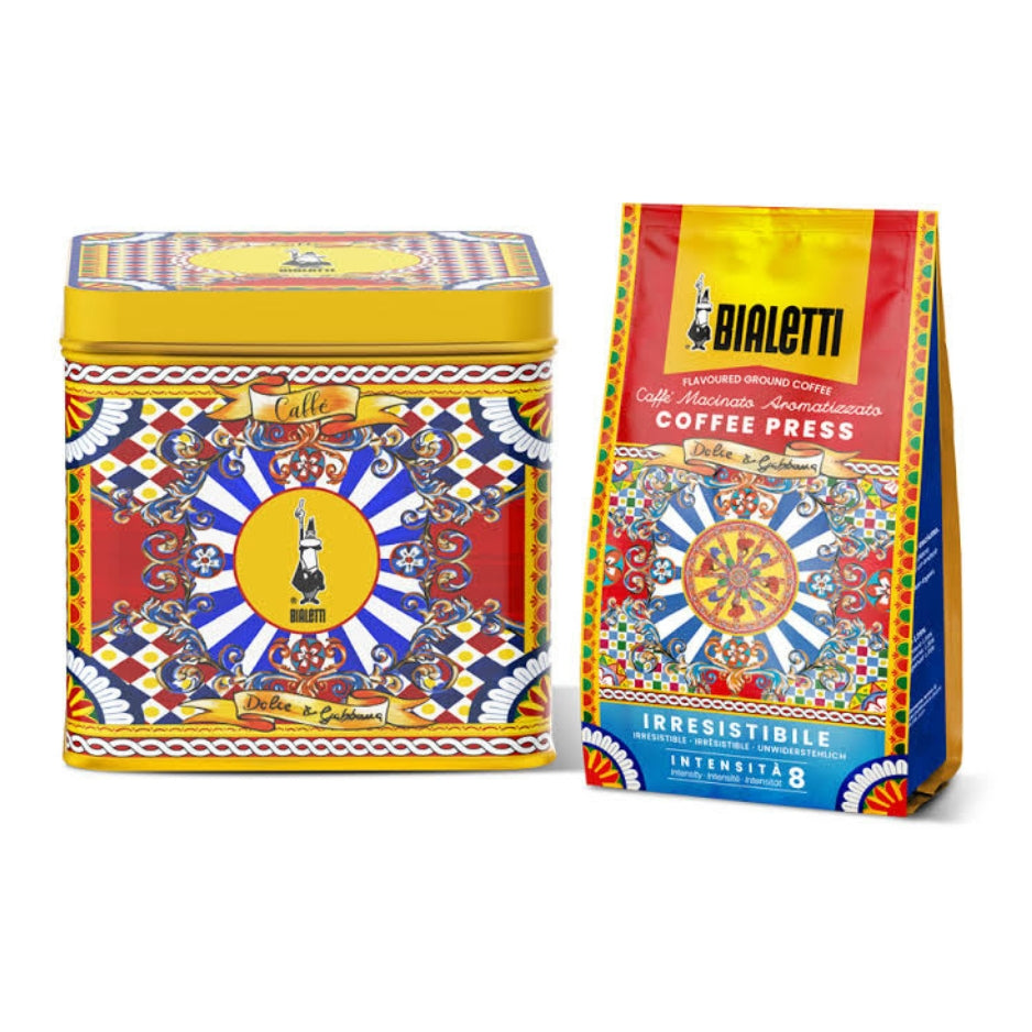 Bialetti Dolce & Gabbana Red Carretto Gift Tin – Perfetto Moka Irresistibile Ground Coffee 300 g