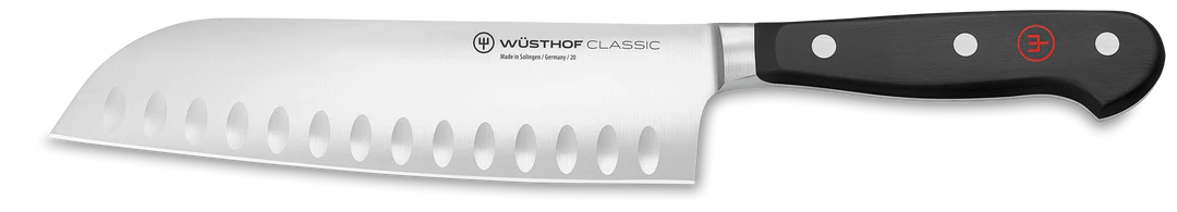 Wusthof Classic Black Santoku with Hollow Edge - 17cm
