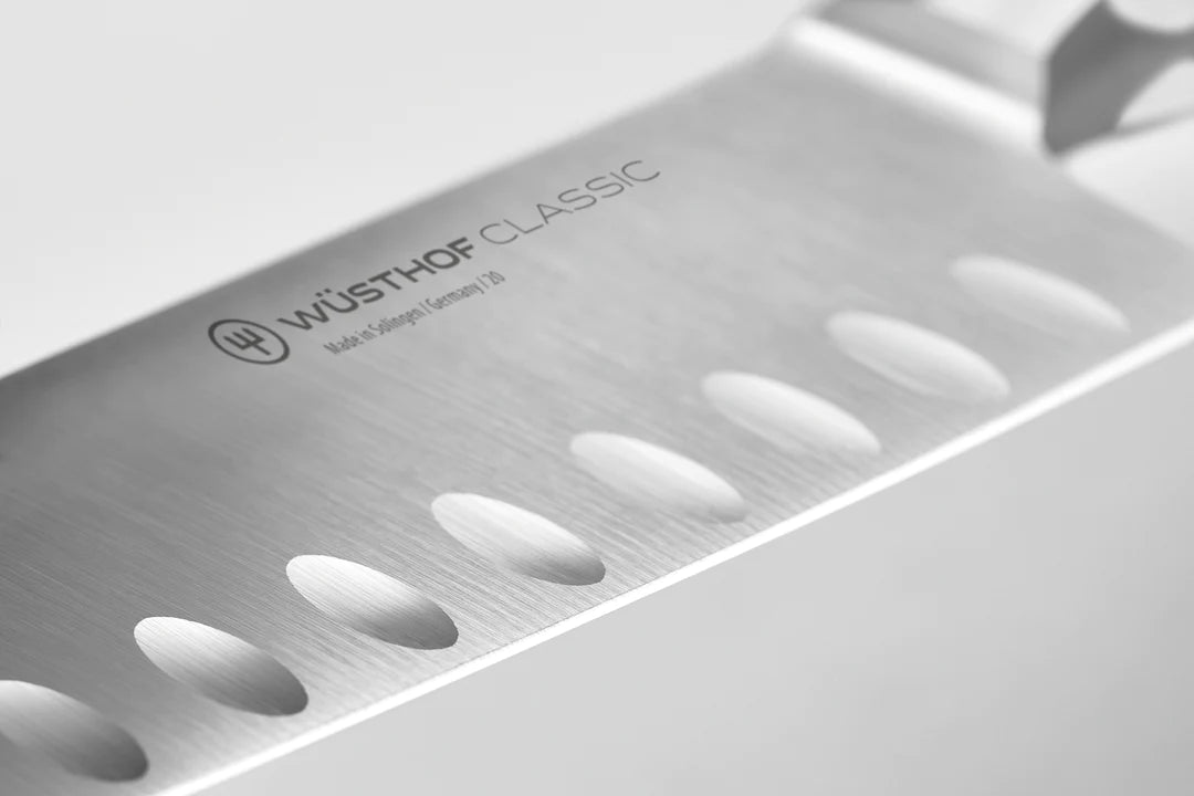 Wusthof Classic Black Santoku with Hollow Edge - 17cm