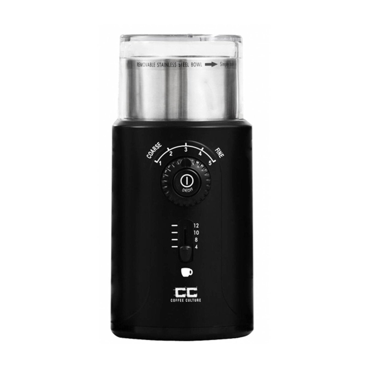 Coffee Culture Black Electric Coffee Grinder - 12 Cup
