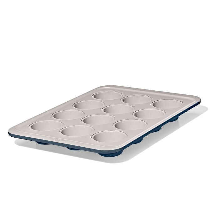 OXO Non-Stick Ceramic Coated 12 Cup Muffin Pan - Storm Blue