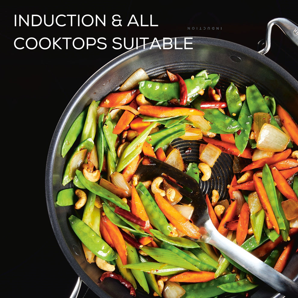 Circulon C-Series Hybrid Clad Stainless Steel Nonstick Induction Open Stirfry 32cm