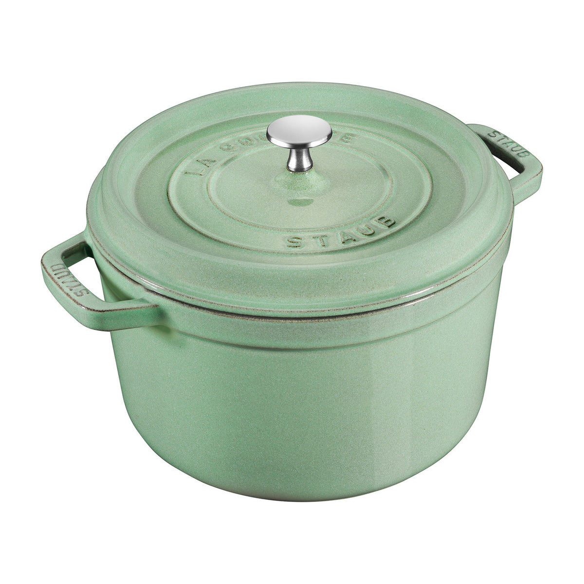 Staub Cast Iron Round Cocotte 28cm - Sage