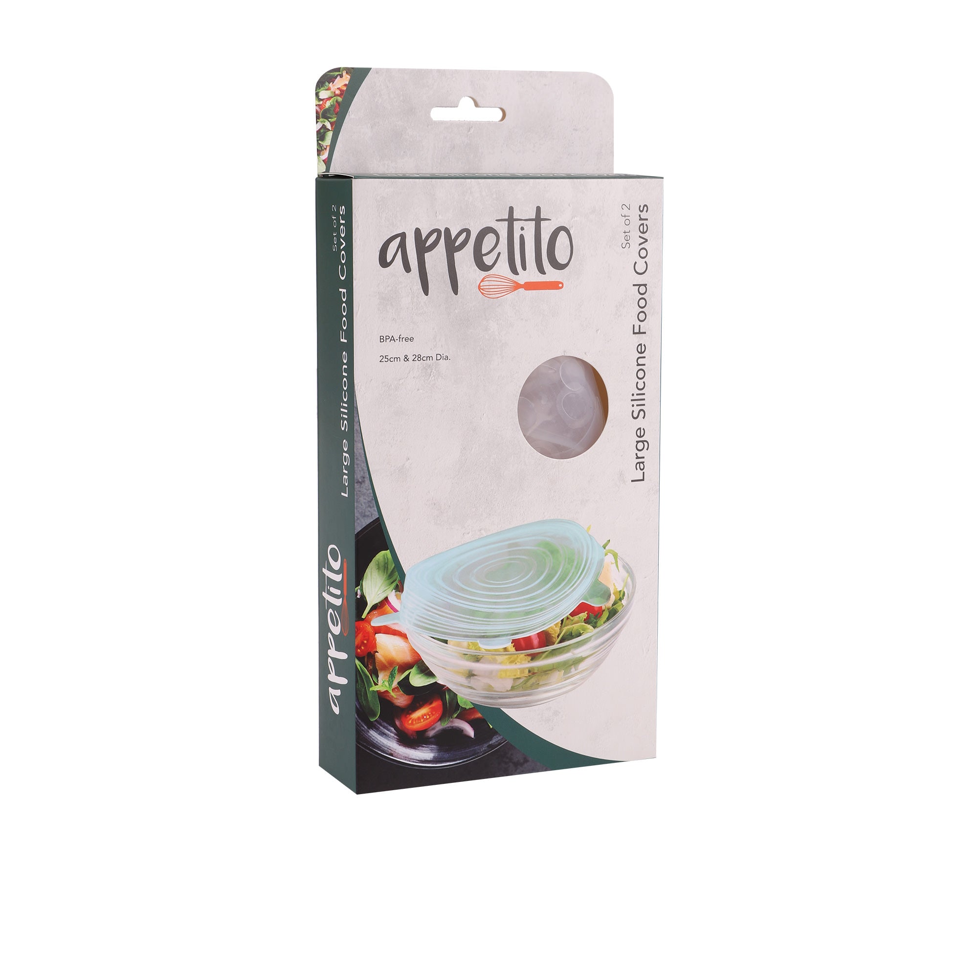 Appetito Reusable Large Silicone Food Covers Set 2