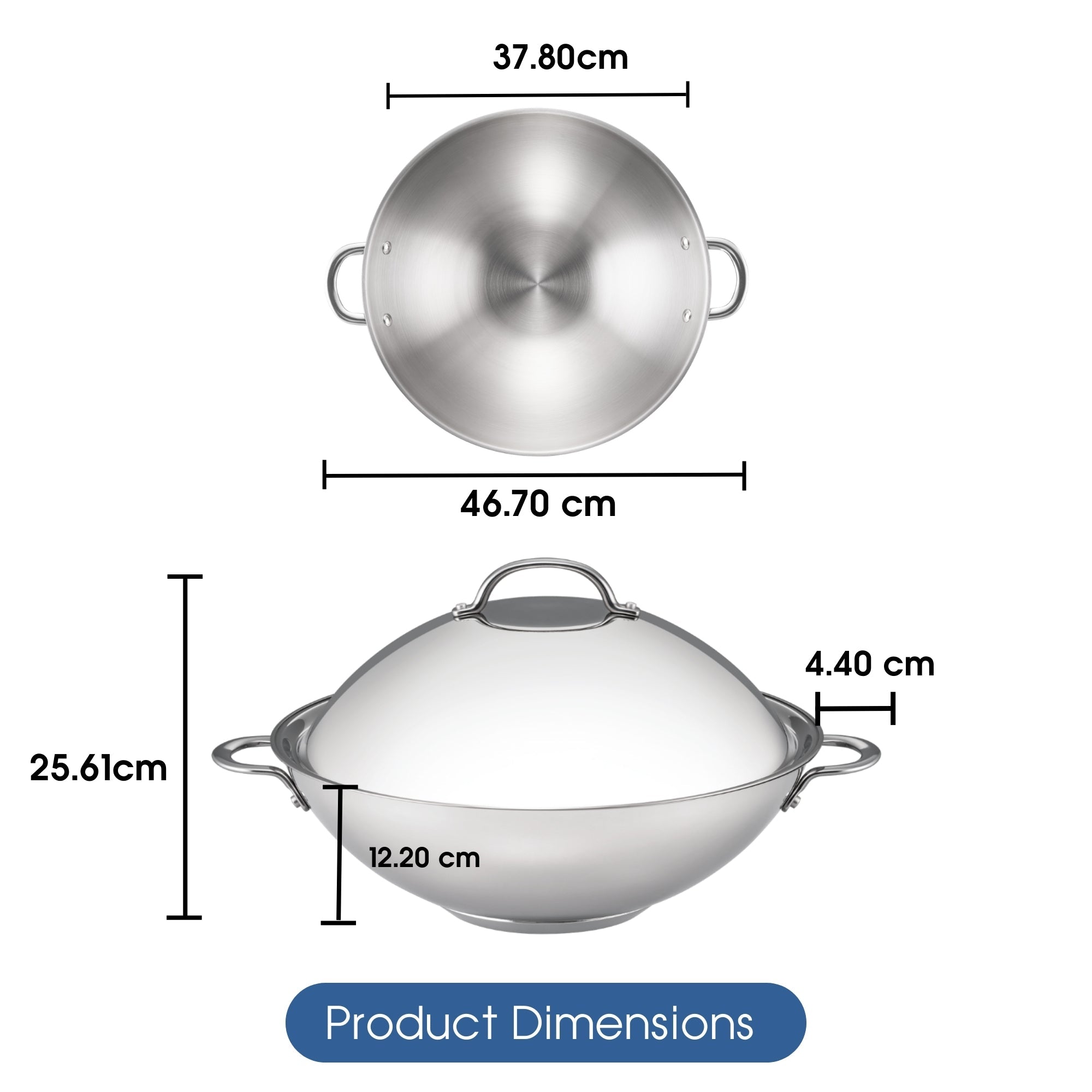 RACO Steel Essentials Stainless Steel Induction Covered Wok 36cm