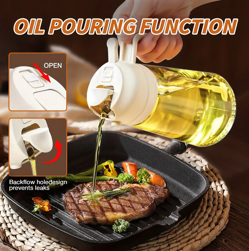 Appetito Dual Function Oil Sprayer & Pourer - Black