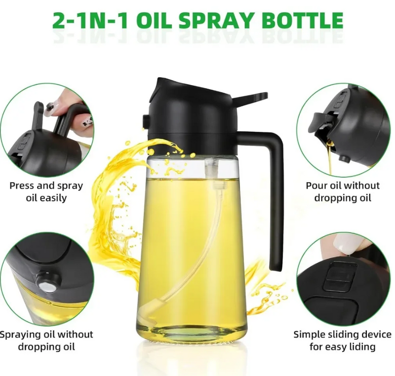 Appetito Dual Function Oil Sprayer & Pourer - Black