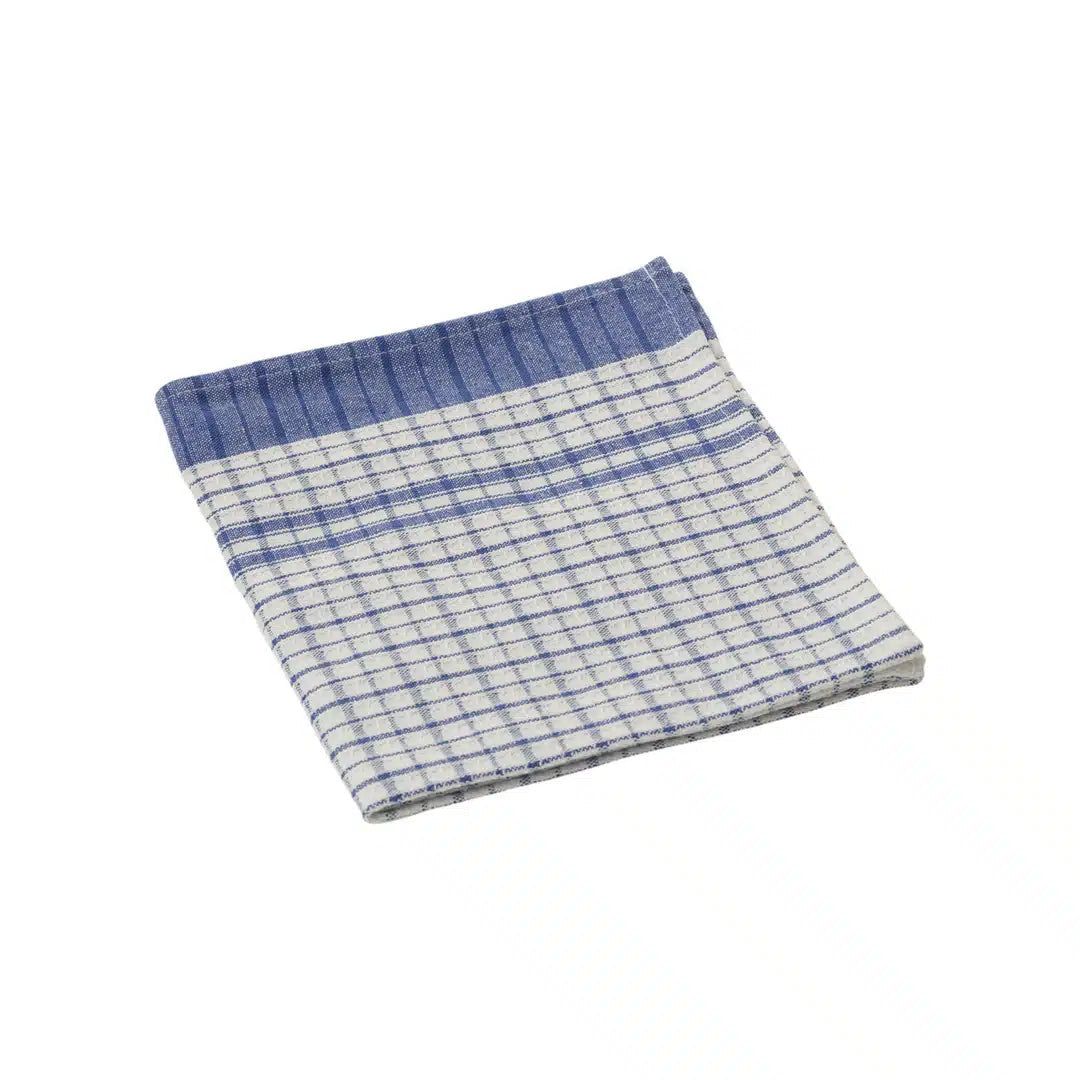 KH Megachef Supa Soak Chequered Kitchen Cloth 460 × 760mm 100% Cotton Blue