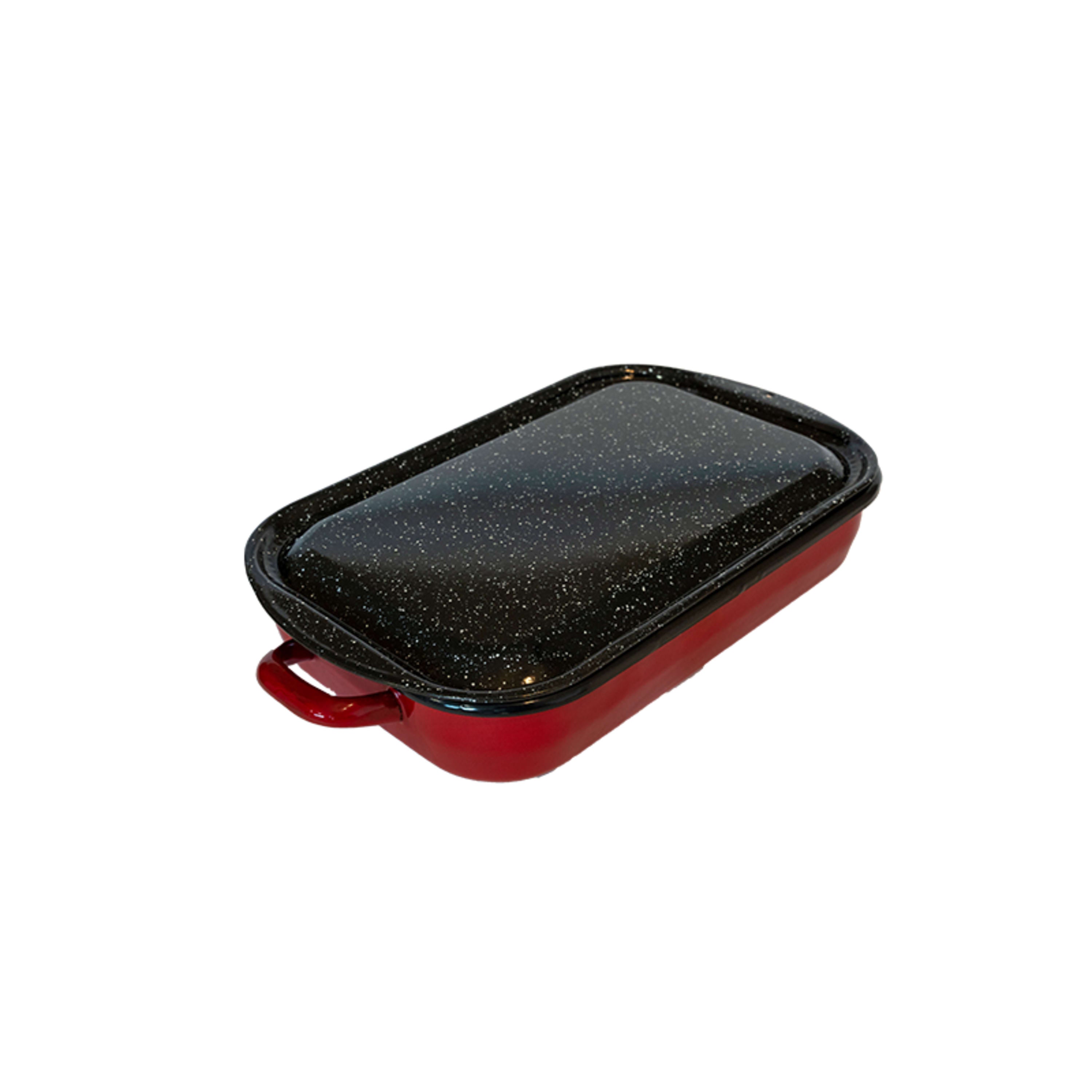 Urban Style Enamelware Baking Dish Lid to Fit 40cm - Black Speckle