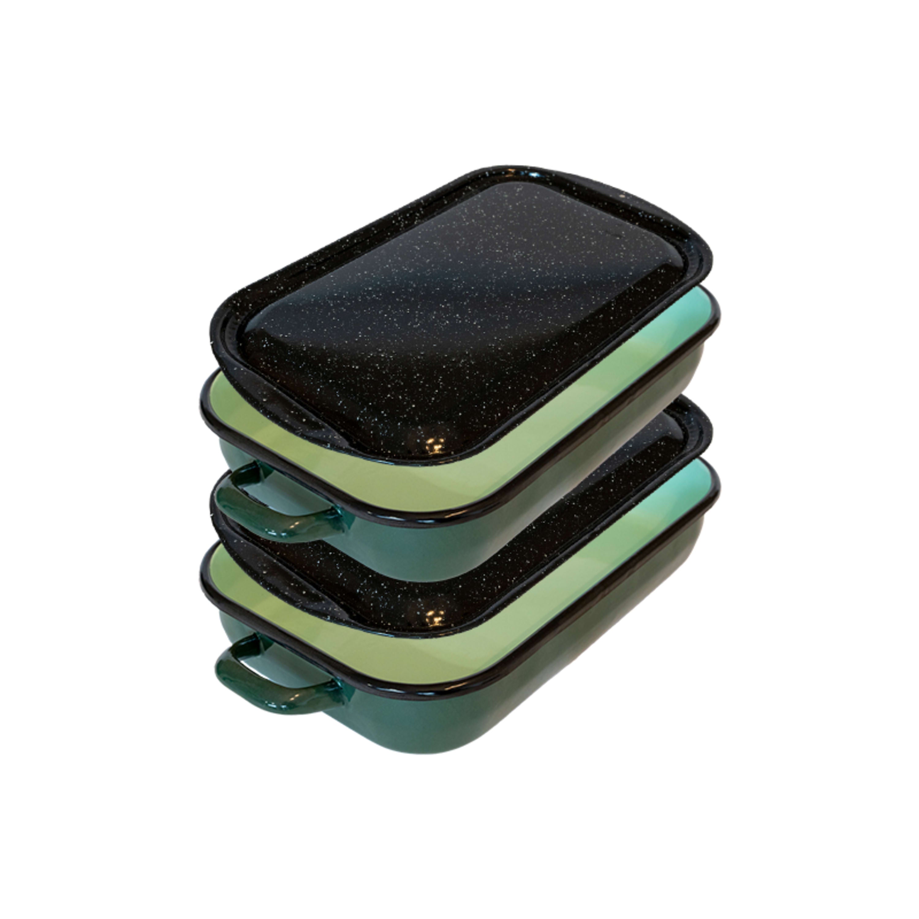 Urban Style Enamelware Baking Dish Lid to Fit 36cm - Black Speckle