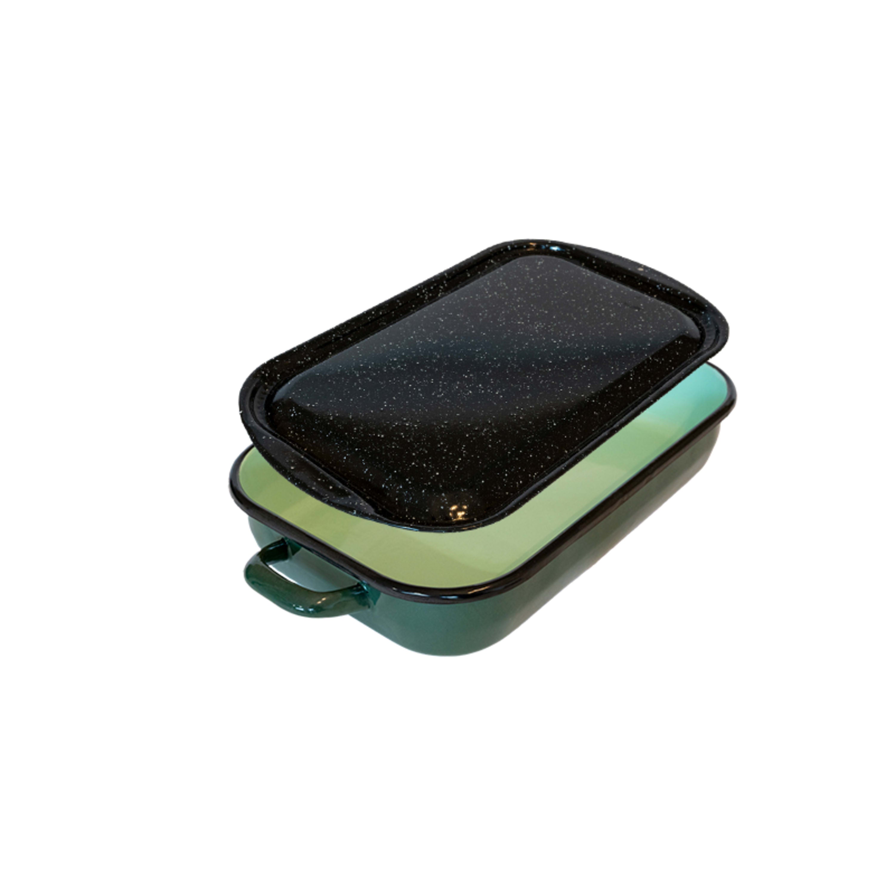 Urban Style Enamelware Baking Dish Lid to Fit 40cm - Black Speckle
