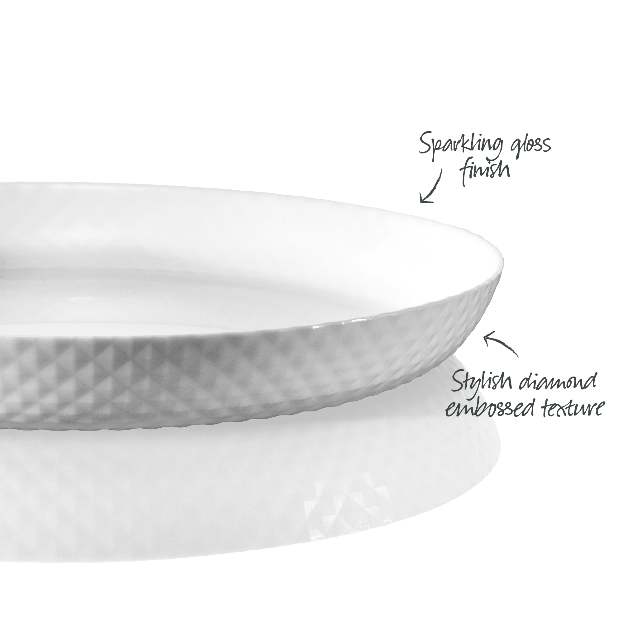 Wiltshire Diamond White Dinner Plate 25cm x 2.9cm