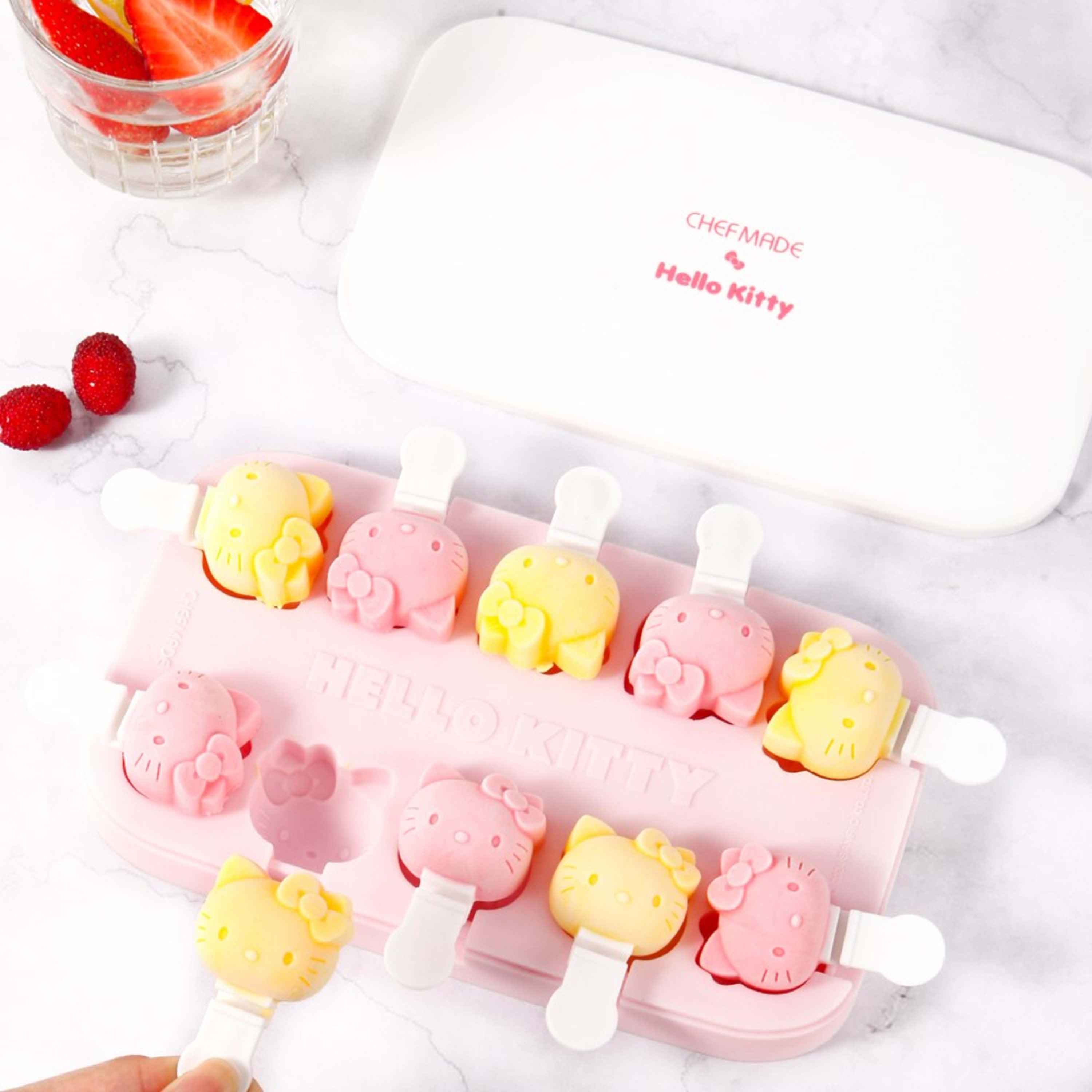 CHEFMADE x Sanrio Hello Kitty Shaped Silicone Ice Cream Mould with Lid 21.5x12.4x2.5cm
