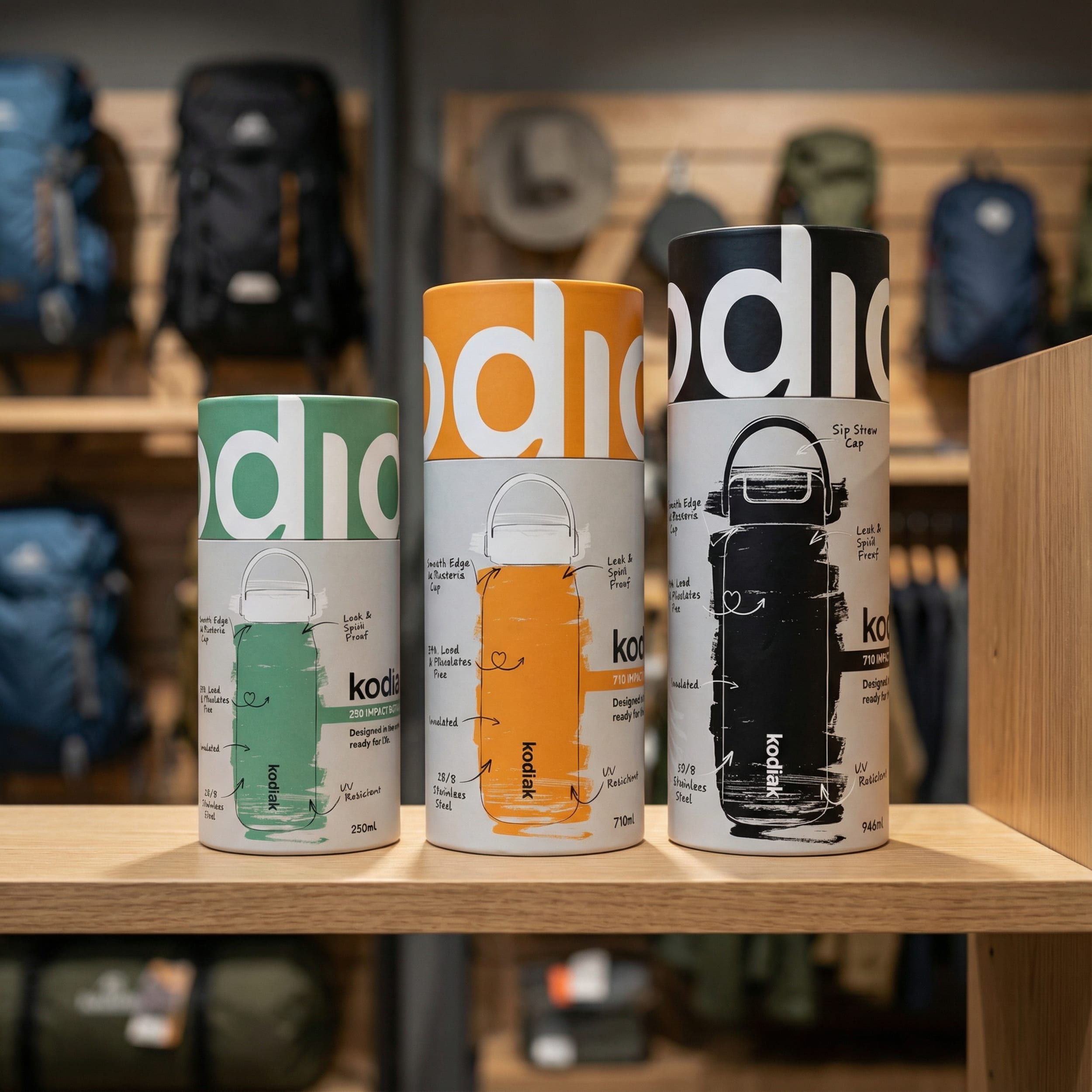 Kodiak Impact Insulated Bottle 710ml Orange Burst