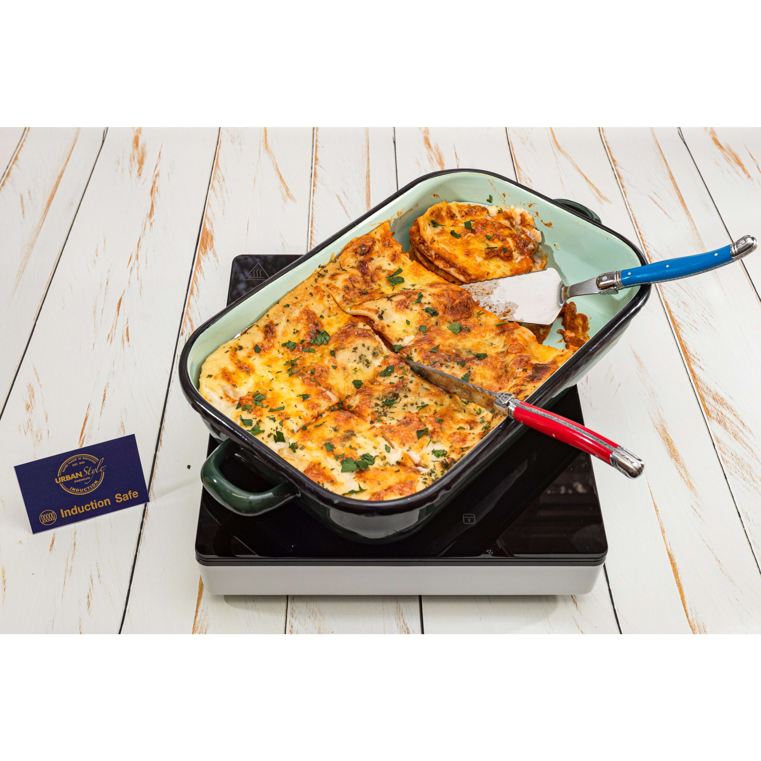 Urban Style Enamelware Induction Baking Dish 32x20.5x6.5cm 3.4L - Green