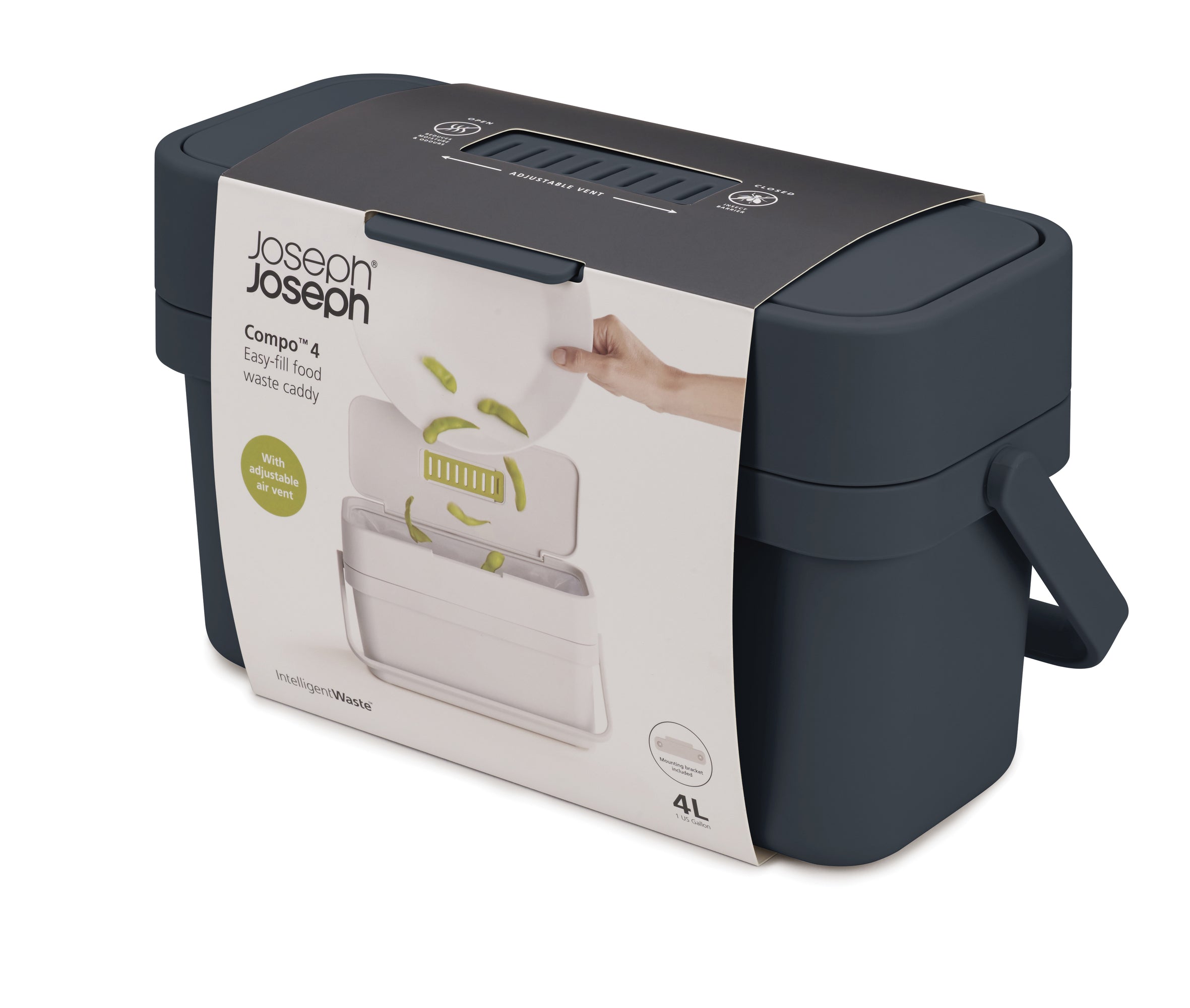Joseph Joseph Compo™ 4 Food Waste Caddy - Graphite