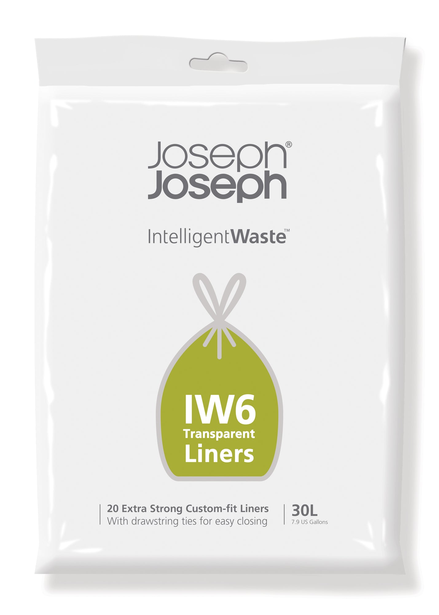 Joseph Joseph Iw6 30L Custom-Fit Bin Liners (20 Pack) - Transparent