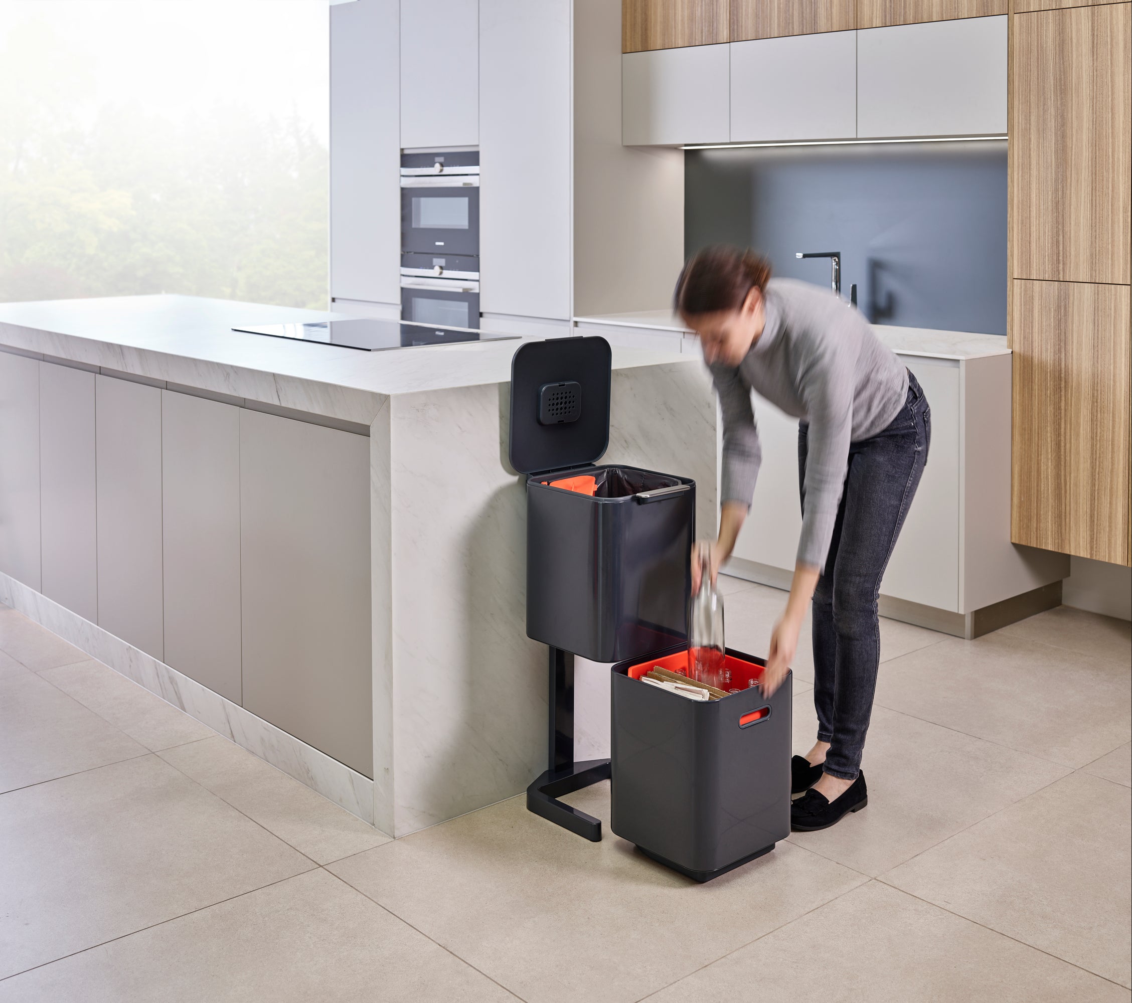 Joseph Joseph Totem Compact 40-Litre Waste Separation & Recycling  Unit - Graphite