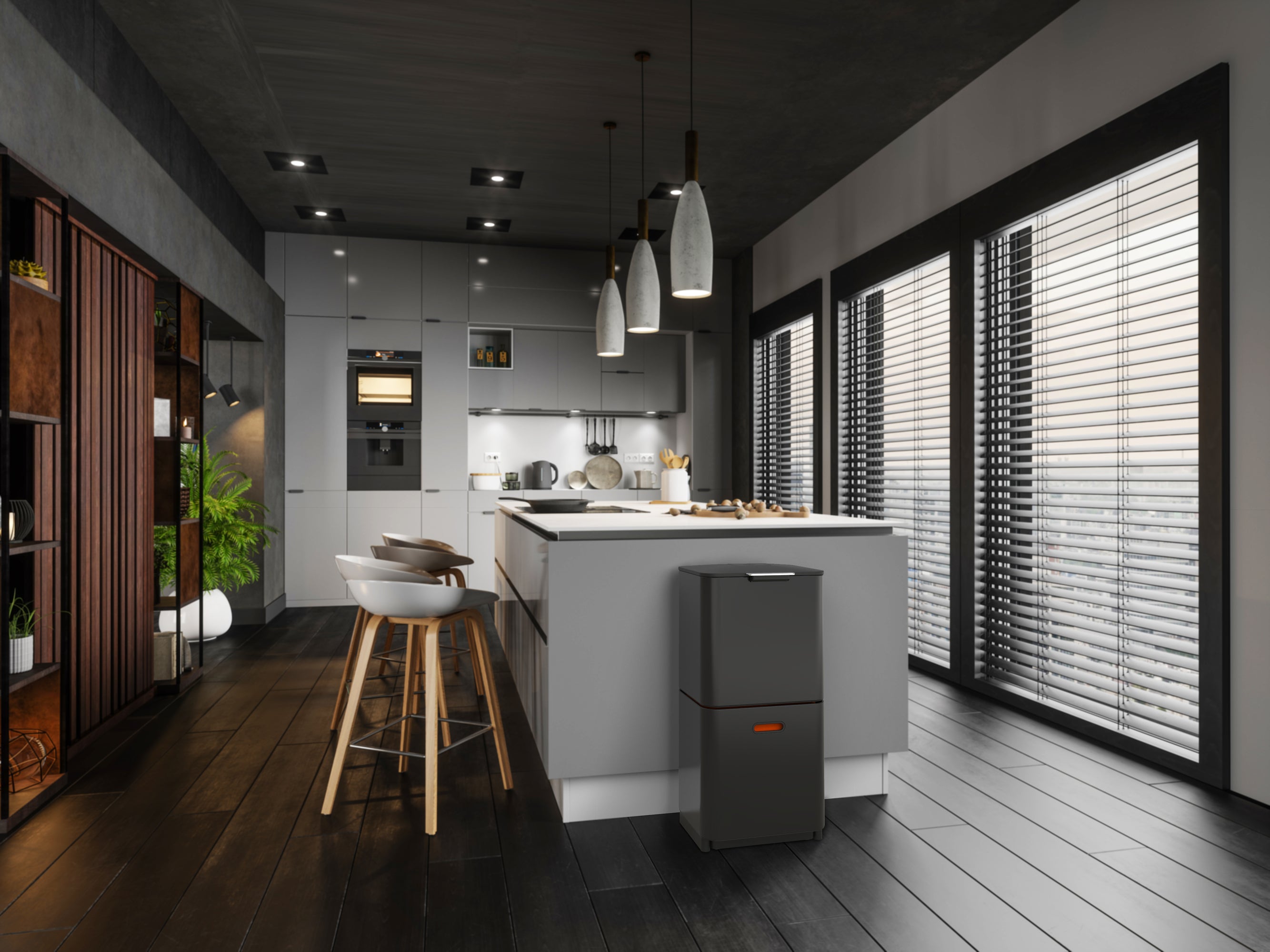 Joseph Joseph Totem Max 60-Litre Waste Separation & Recycling Unit   - Carbon Black