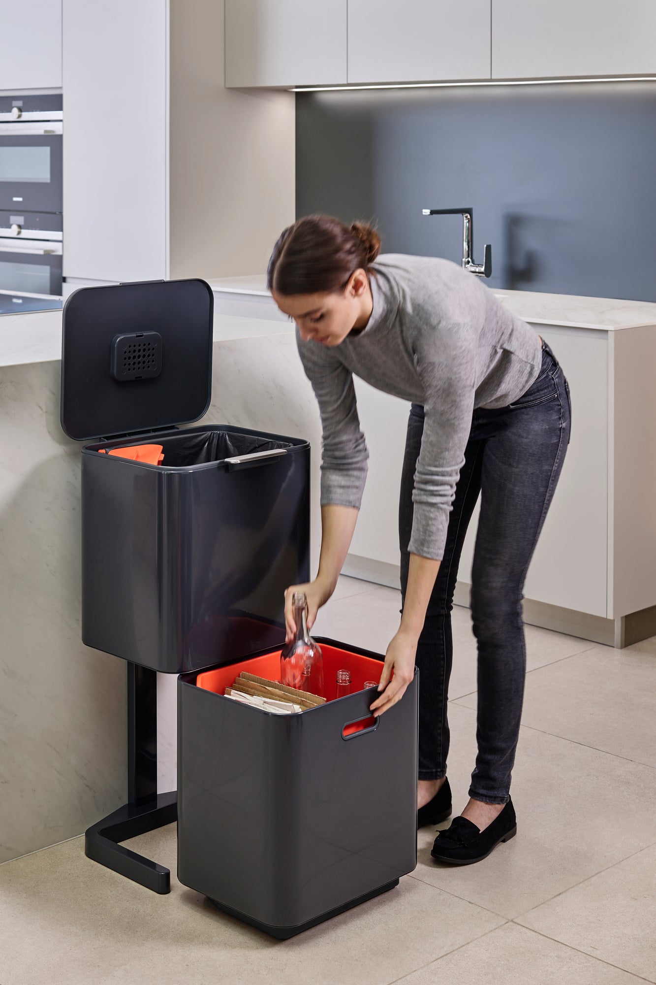 Joseph Joseph Totem Max 60-Litre Waste Separation & Recycling Unit   - Graphite