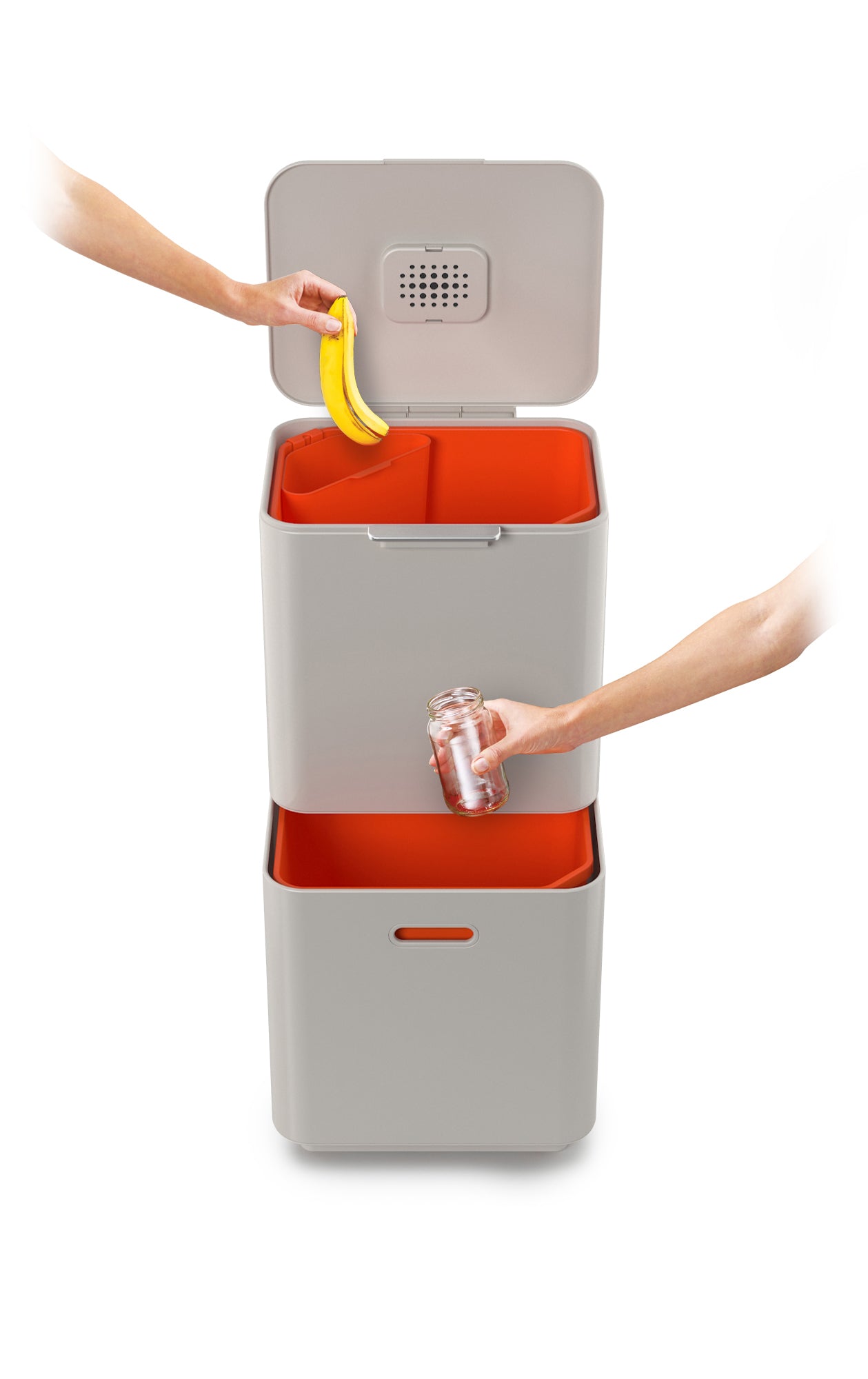 Joseph Joseph Totem Max 60-Litre Waste Separation & Recycling Unit   - Stone