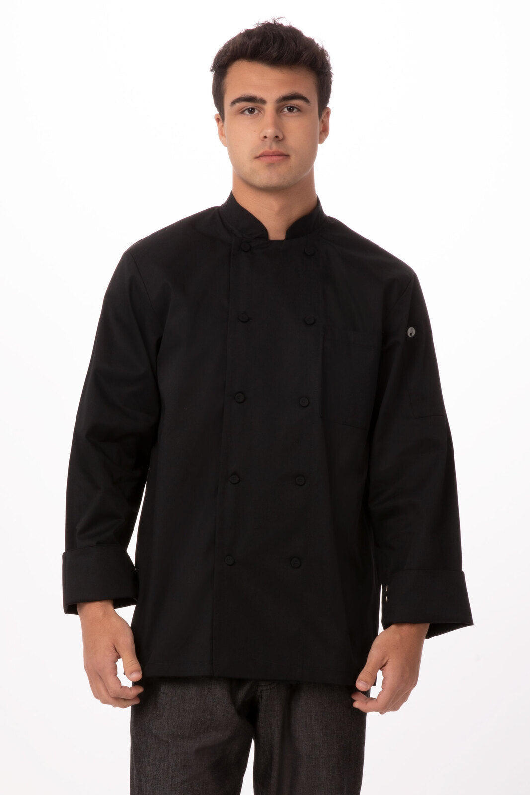 Chef Works Calgary Cool Vent Men's Chef Jacket - Black