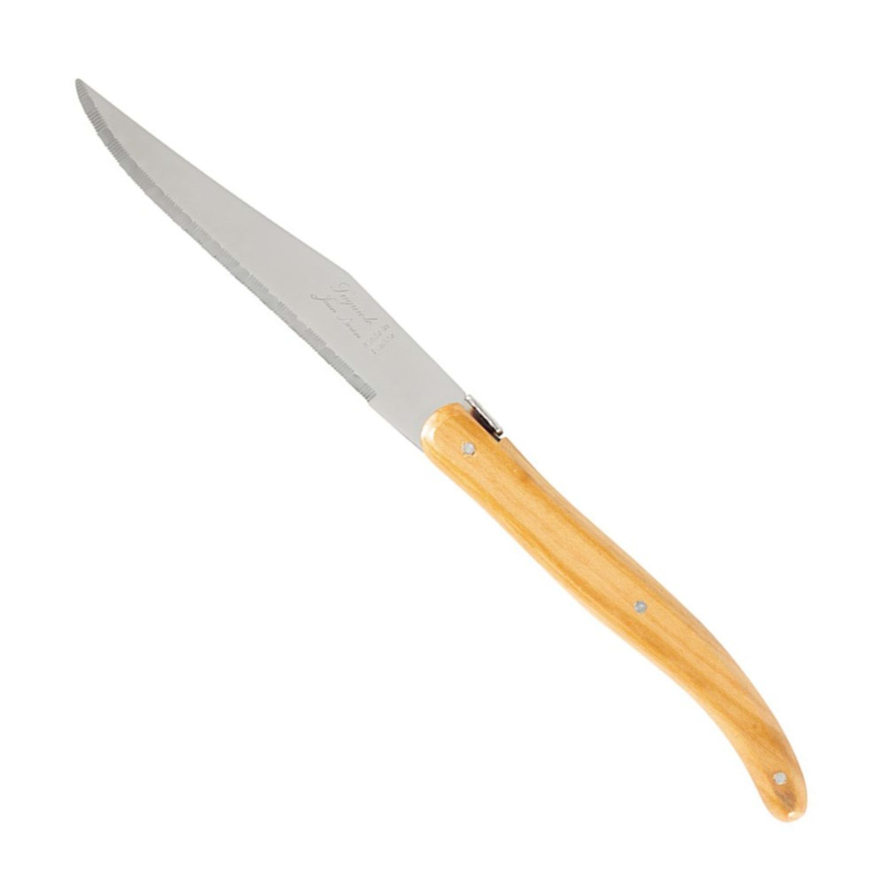 Laguiole Jean Néron Single Table Knife - Olive Wood