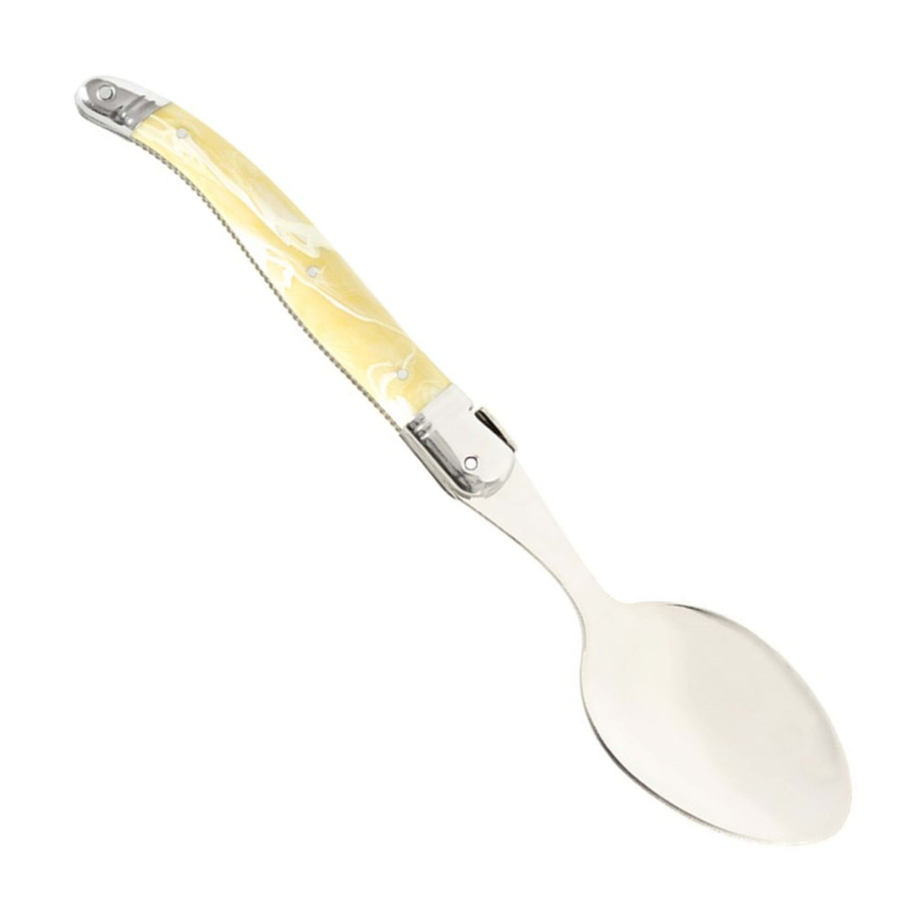 Laguiole Jean Néron Single Soup & Dessert Spoon - Light Horn